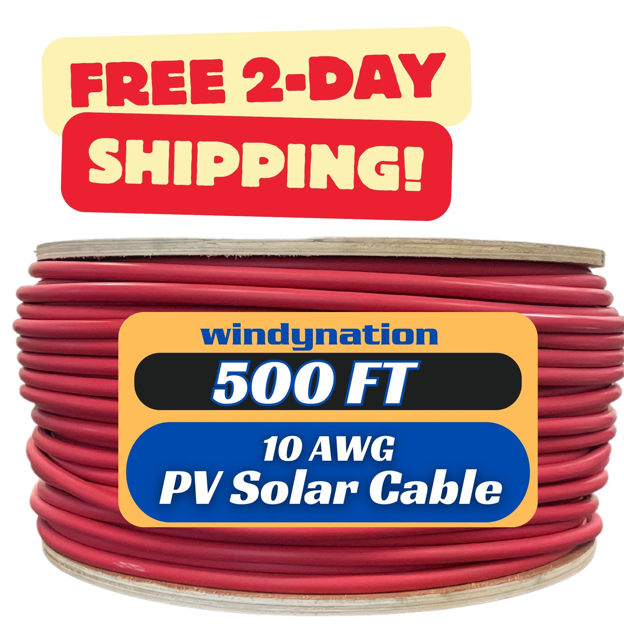 500 Foot Spool 10 Gauge 10 AWG Solar Panel Extension Cable Wire Black or Red Pure Copper