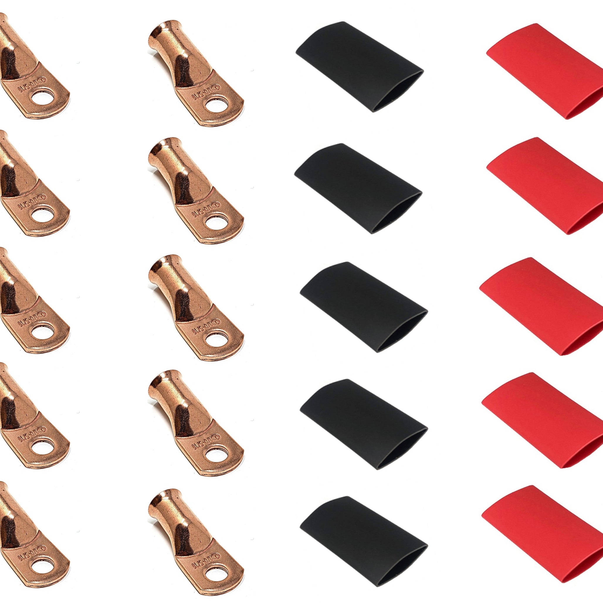 1/0 Gauge Cable Lugs with Heat Shrink Tubing Kit