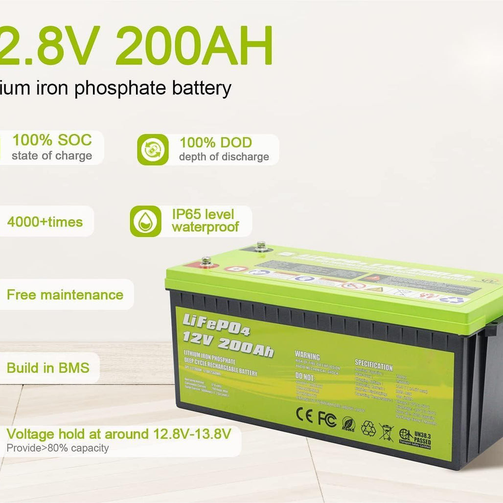 12V 200Ah LiFePO4 Deep Cycle Lithium Battery