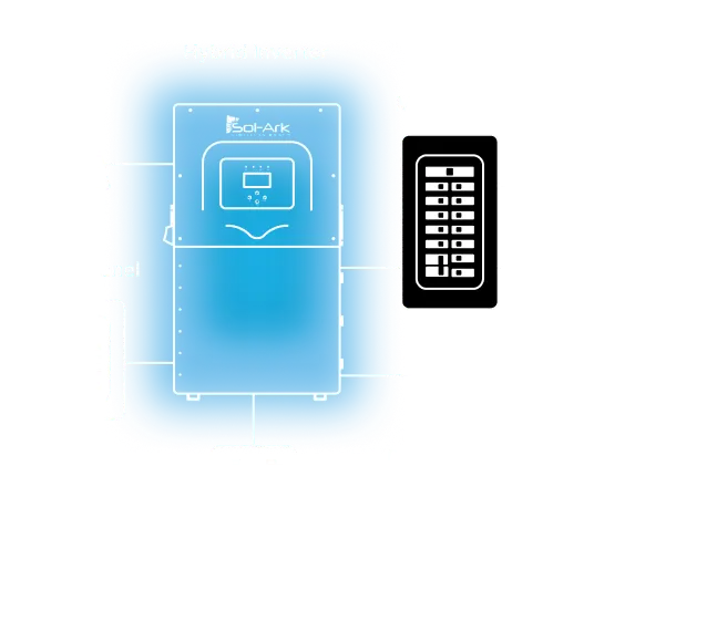 Sol-Ark 15kW Hybrid Inverter | All-In-One Solar Inverter | 19500W PV Input | 15000W Output | 48V 120/240V Split Phase | Sol-Ark 15K-2P