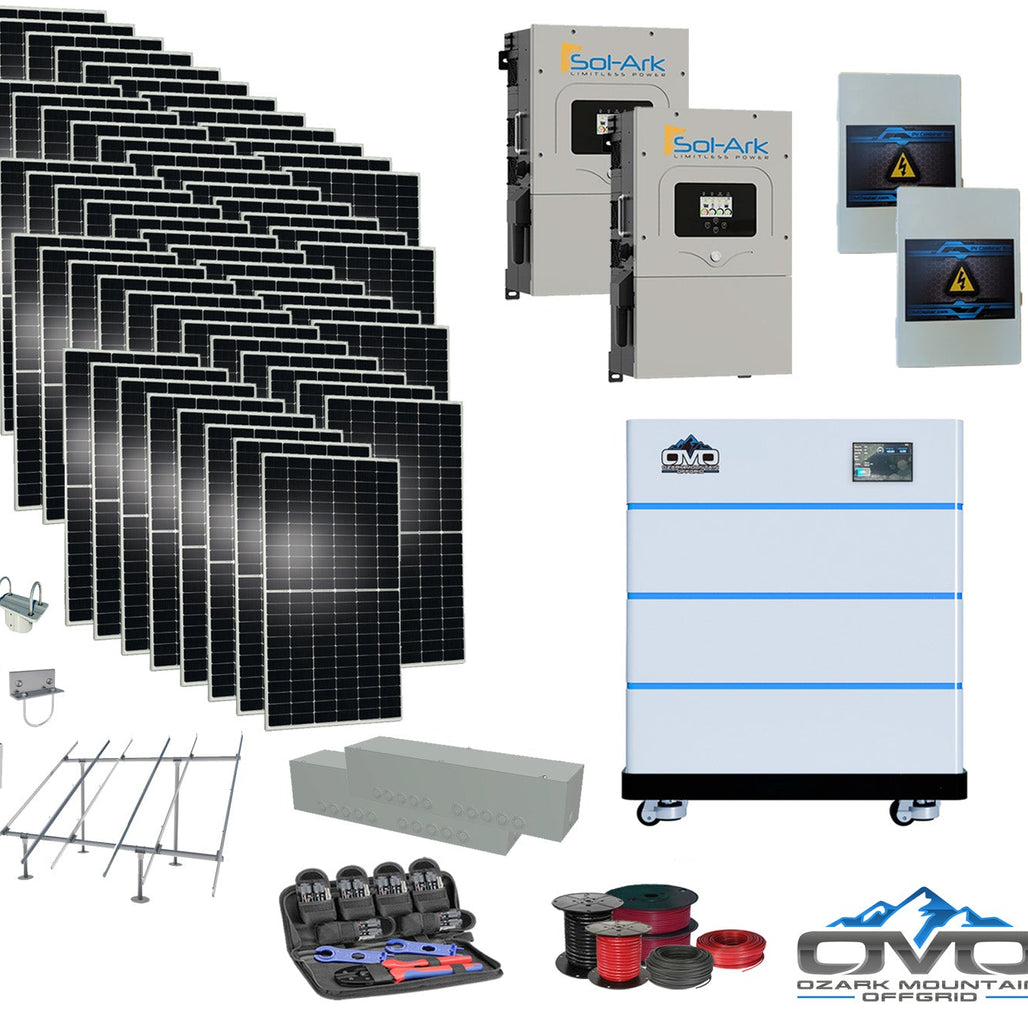 30KW Complete Offgrid Solar Kit - 15K Sol-Ark Inverter + 15.36KW OMO S ...