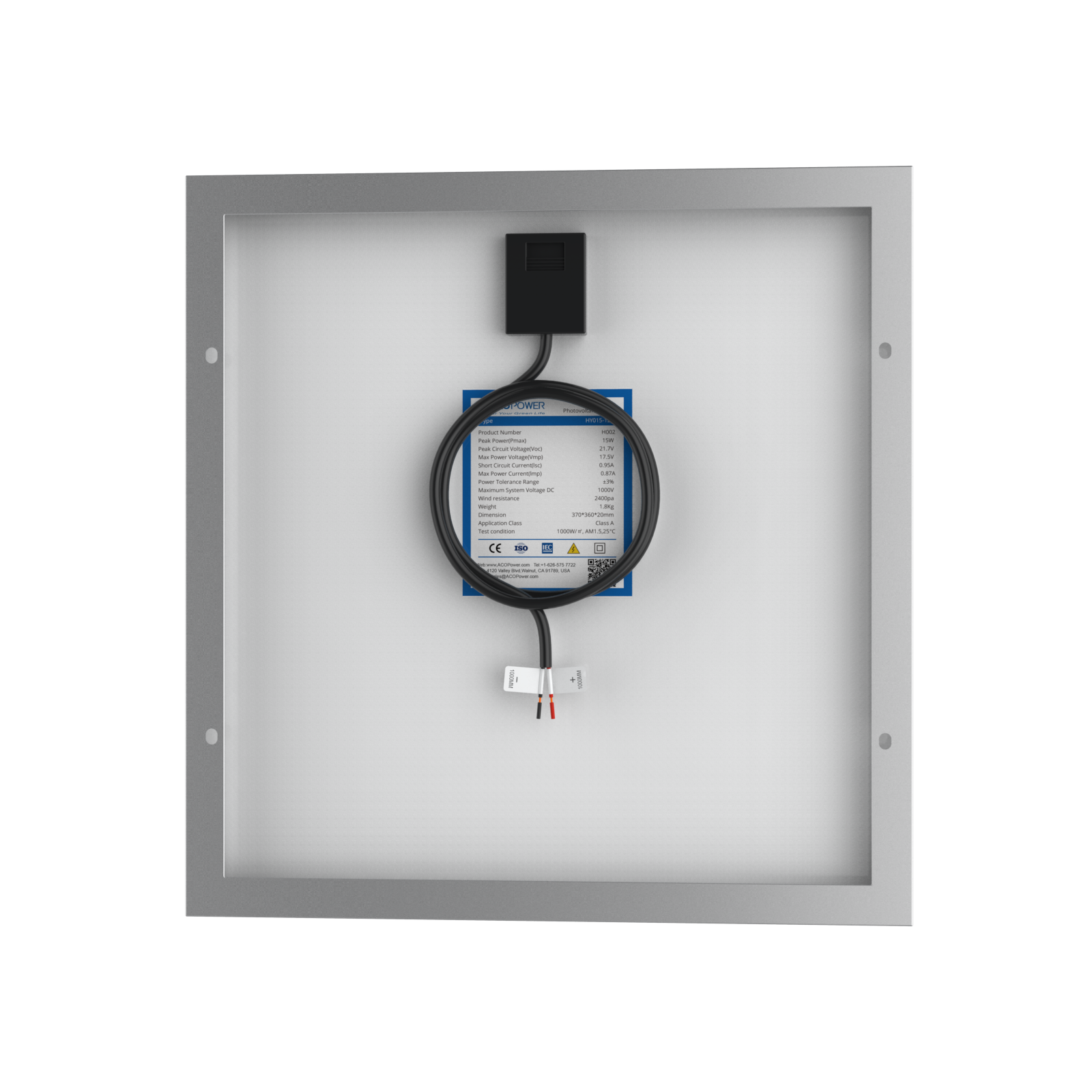 15 Watt 12 Volt Polycrystalline Solar Panel