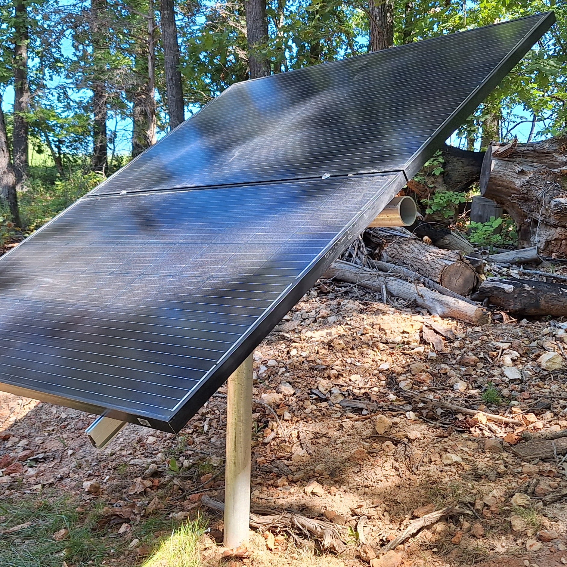 Adjustable Solar Panel 3" Pole Mount - 2x Solar Panels (With Modules) 730W Array