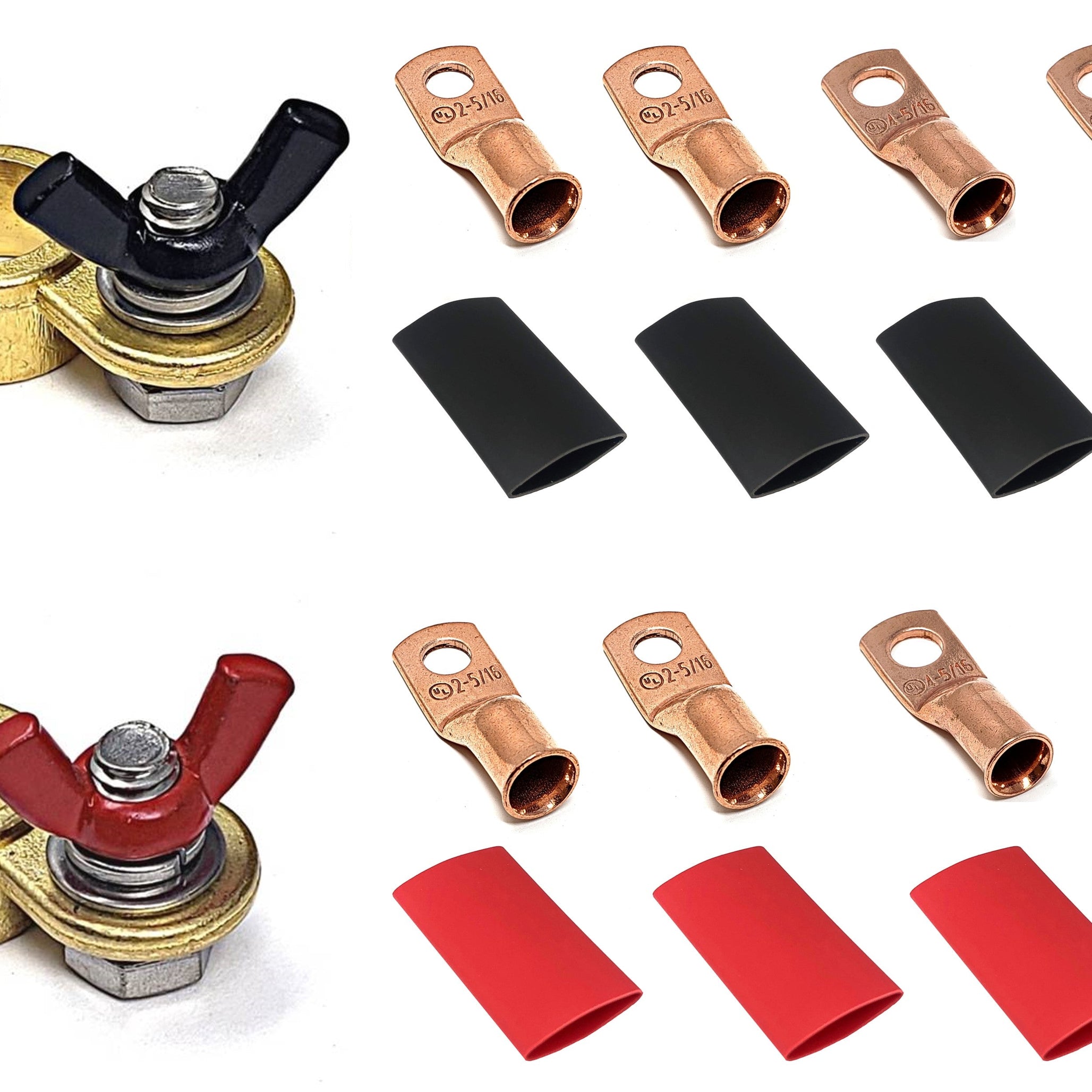 Marine Grade Battery Terminal Top Post Kit for RV, Trucks, Boats, Cars, Campers, Golf Carts (Military Spec. B-12128C)