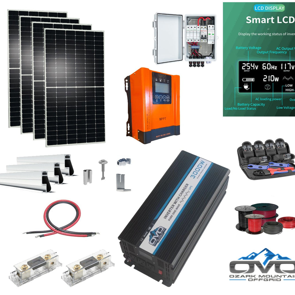 2.2KW Offgrid Solar Kit + 3KW Inverter/Charger + 60A MPPT Charge Controller