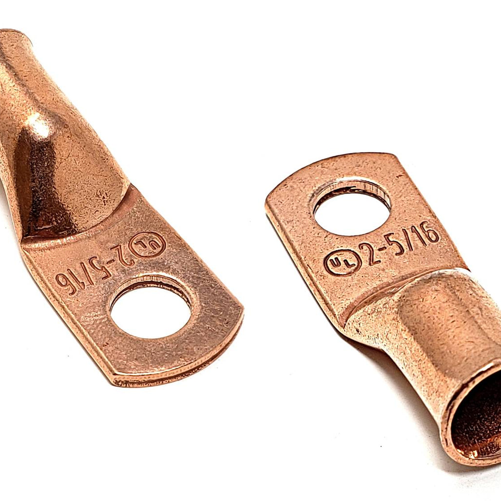 2 Gauge (AWG) Pure Copper Cable Lug Connector Ring Terminals