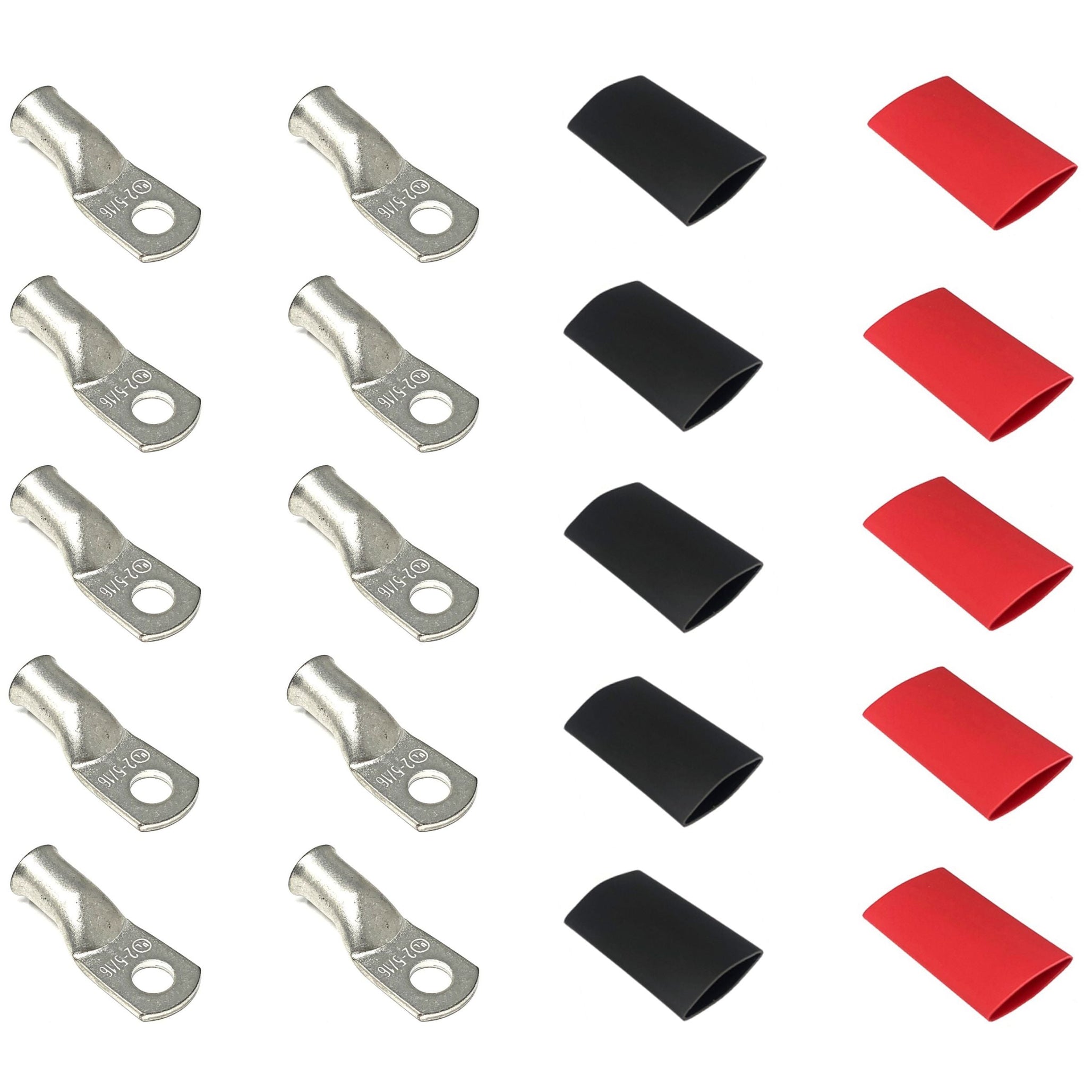 2 Gauge Cable Lugs with Heat Shrink Tubing Kit