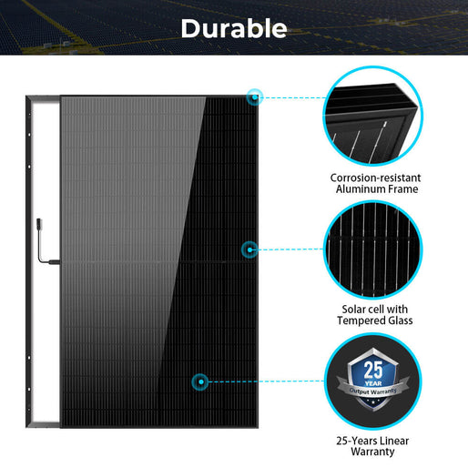 370W/ 415W/ 440W/ 500W Mono Black PERC Solar Panel UL 61730 CEC Listed