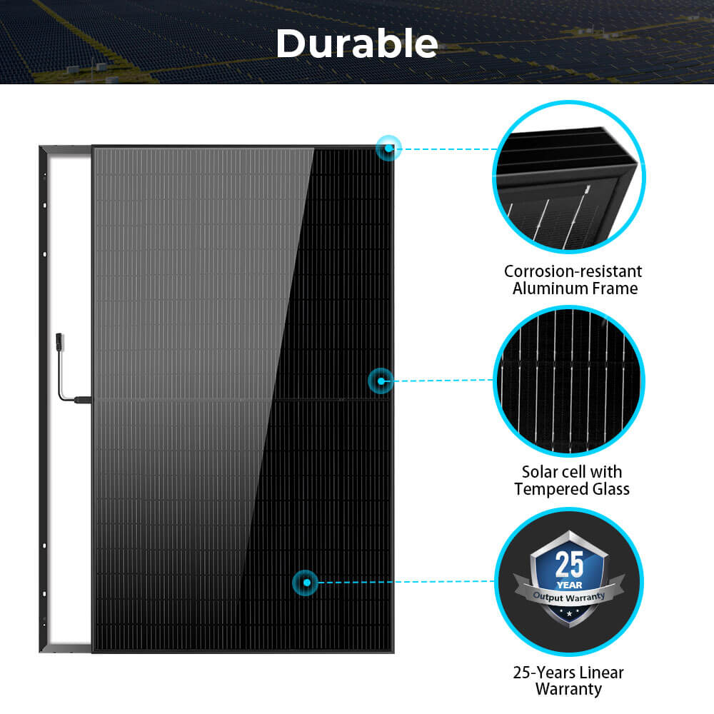370W/ 415W/ 440W/ 500W Mono Black PERC Solar Panel UL 61730 CEC Listed