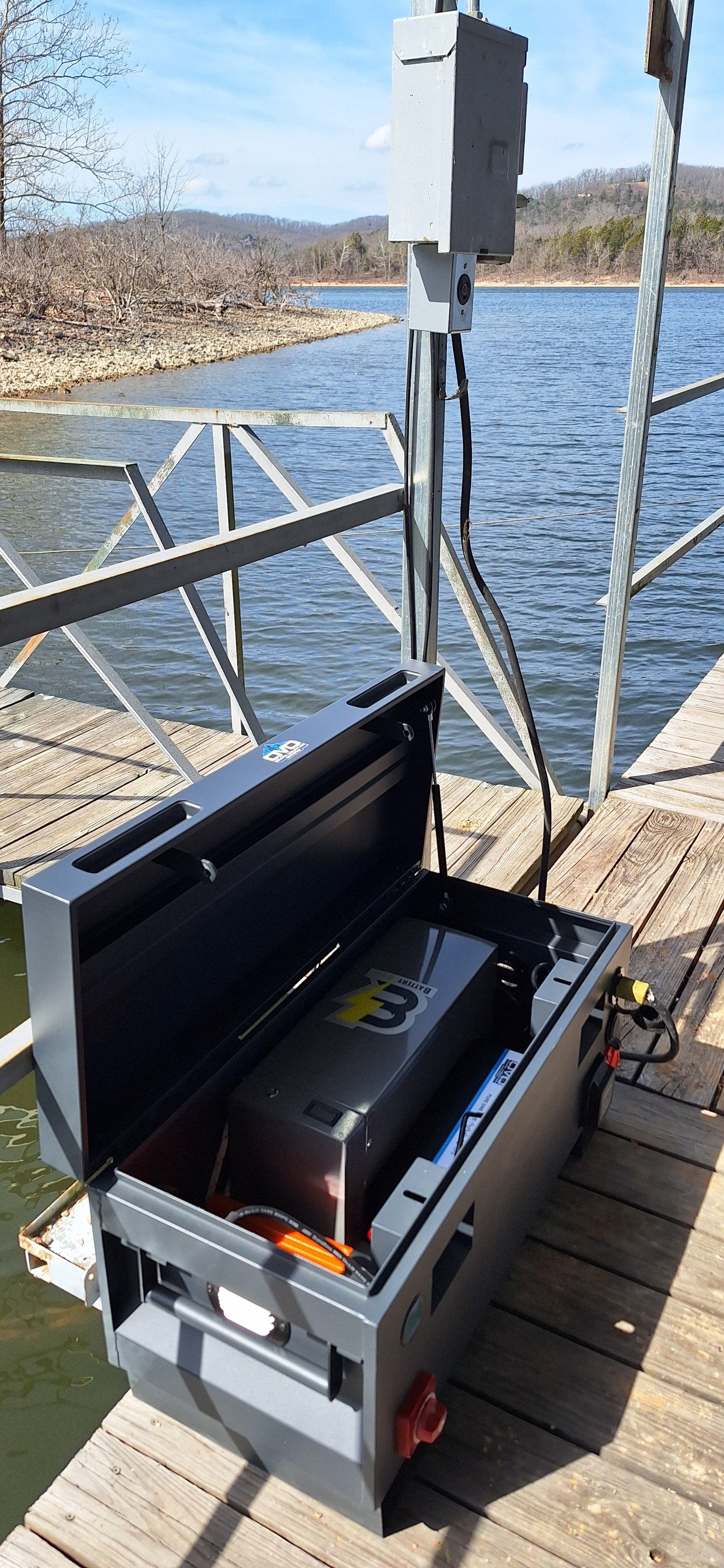 Boat Dock Offgrid Solar Kit - Portable with Plug and Play Connections (No Solar Panels)