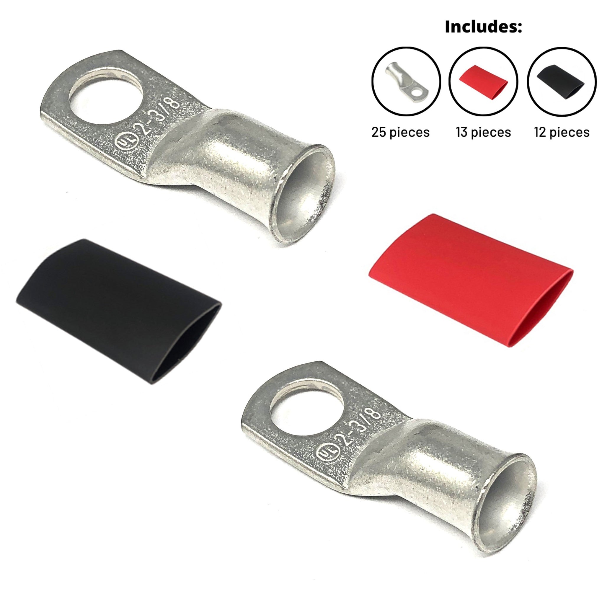 2 Gauge Cable Lugs with Heat Shrink Tubing Kit
