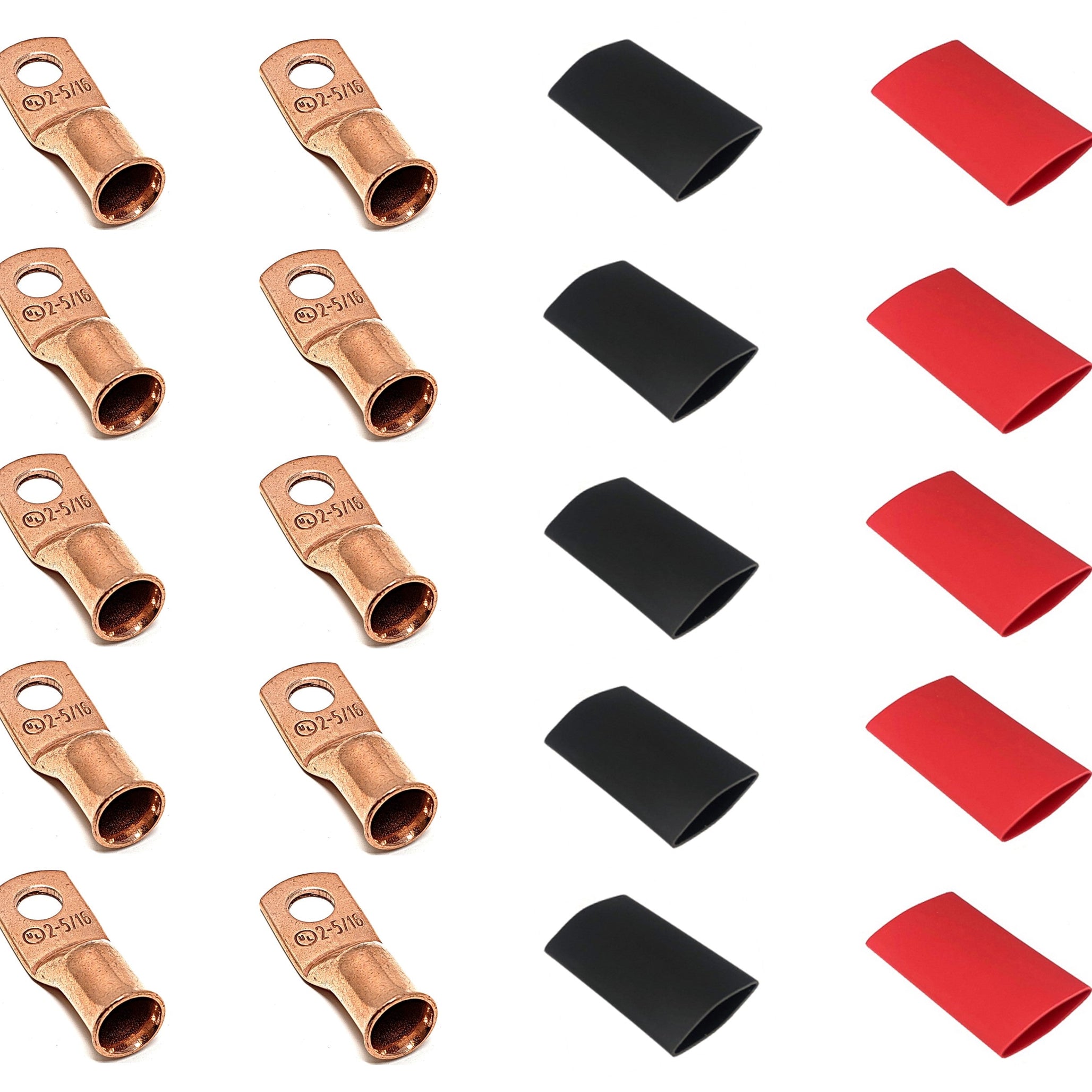 2 Gauge Cable Lugs with Heat Shrink Tubing Kit