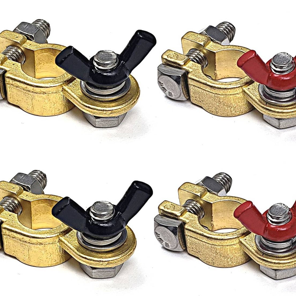 Marine Grade Battery Terminal Top Post Kit for RV, Trucks, Boats, Cars, Campers, Golf Carts (Military Spec. B-12128C)