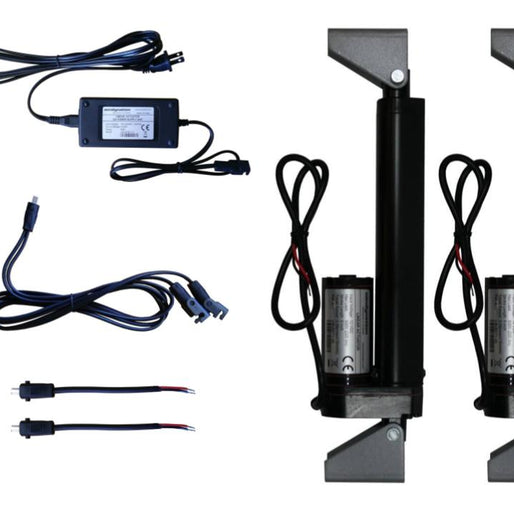 Linear Actuators 12-Volt 225lbs + Mounting Brackets with optional AC to 12 VDC Power Supply and/or Wireless Remote Control DPDT Switch