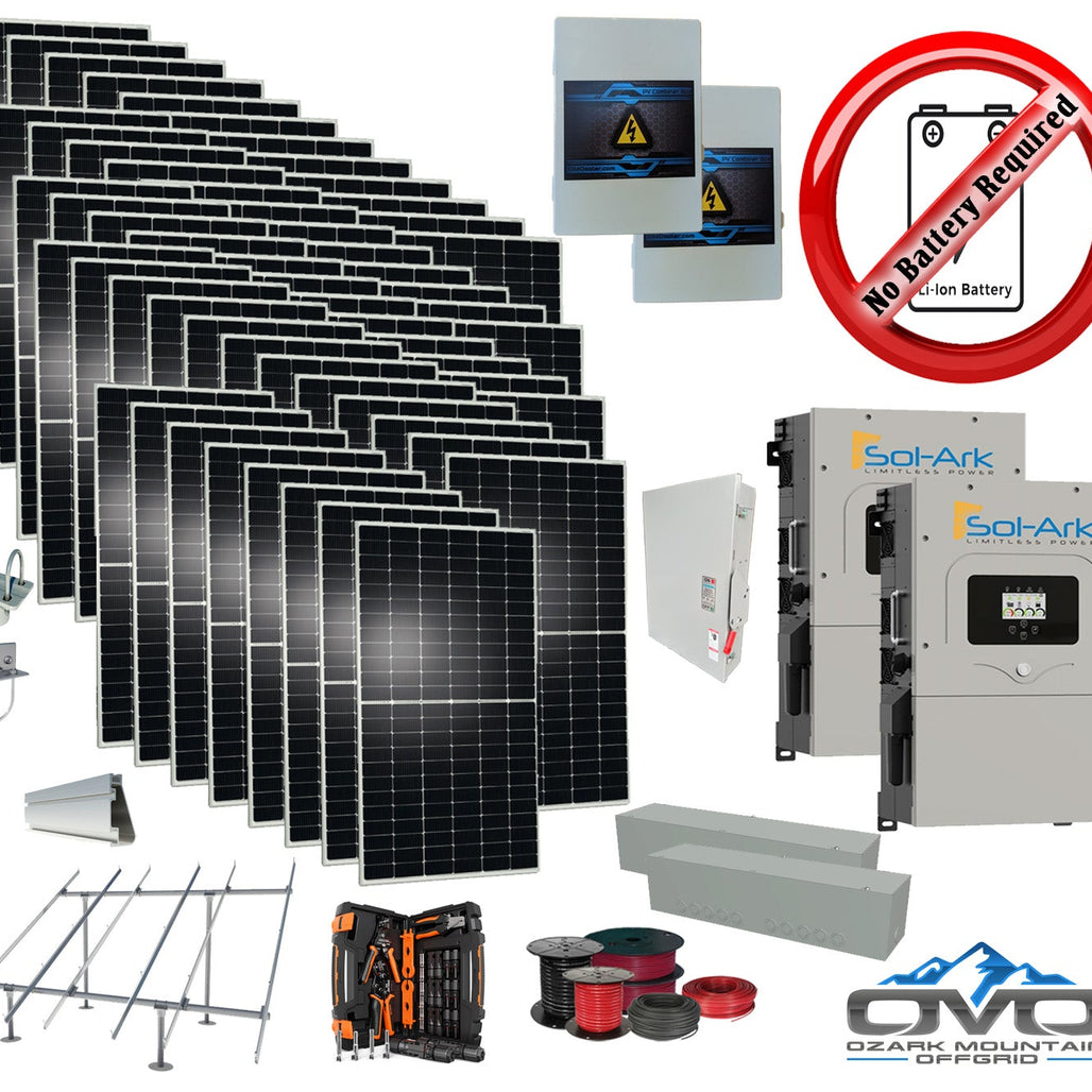 30KW Complete Offgrid Solar Kit + 2x 15K Sol-Ark Inverter +30.8KW Solar with Ground Mount and Wiring