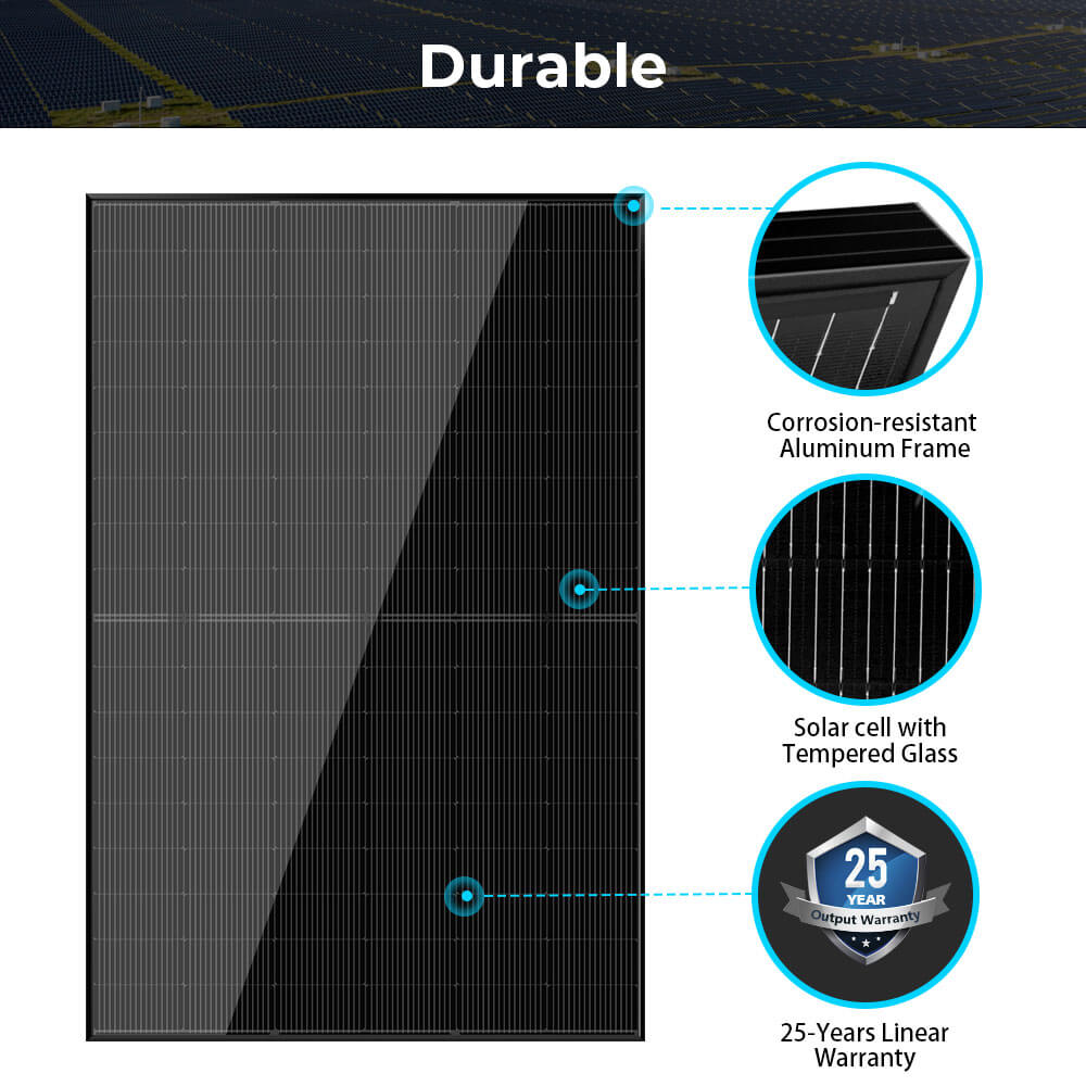 440W Mono Black N-Type Solar Panel UL61730 CEC Listed