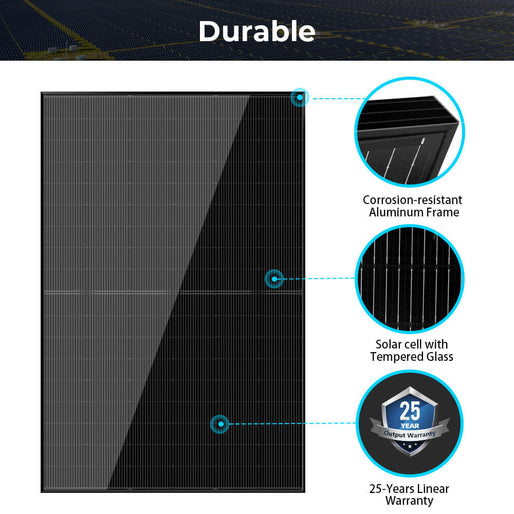440W MONO BLACK N-Type SOLAR PANEL FULL PALLET (31 PANELS) UL61730 CEC Listed