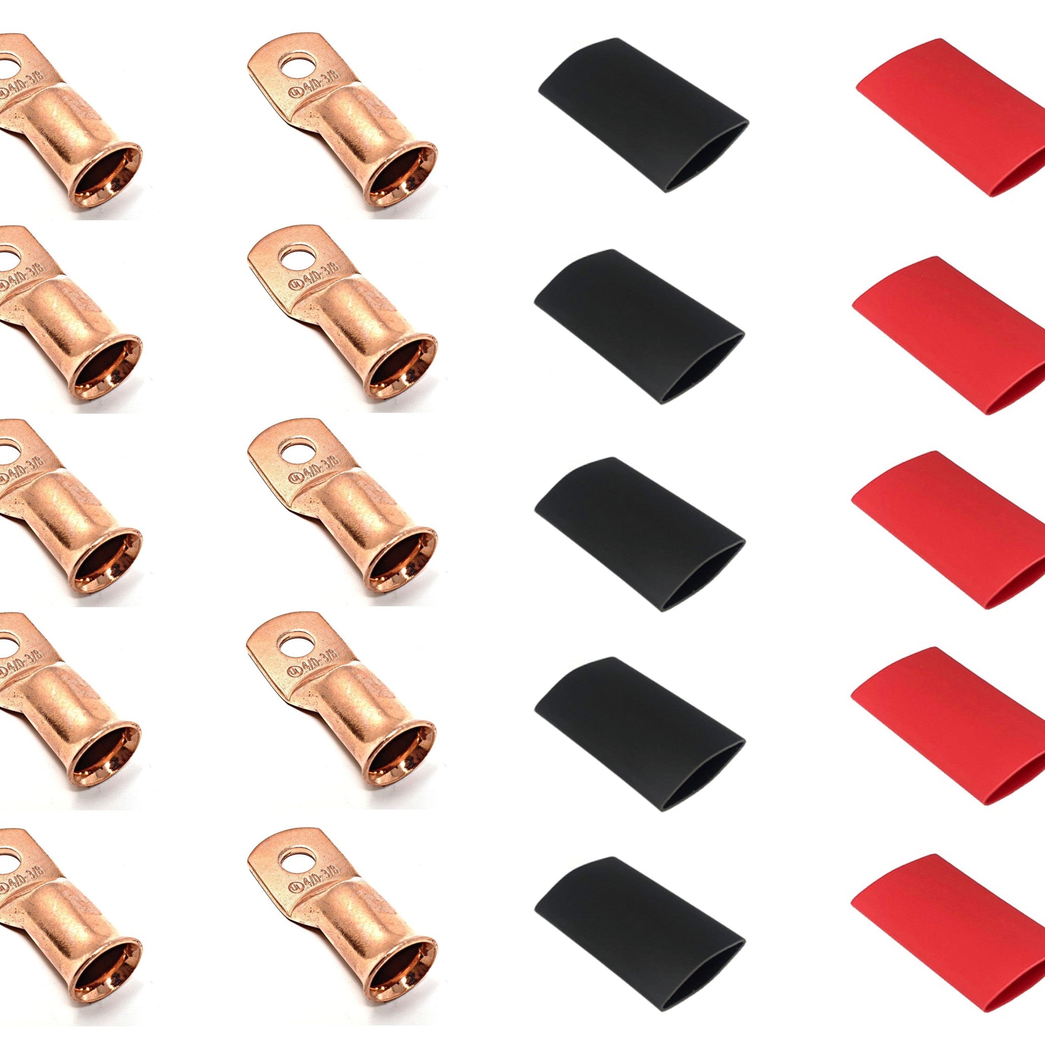 4/0 Gauge Cable Lugs with Heat Shrink Tubing Kit