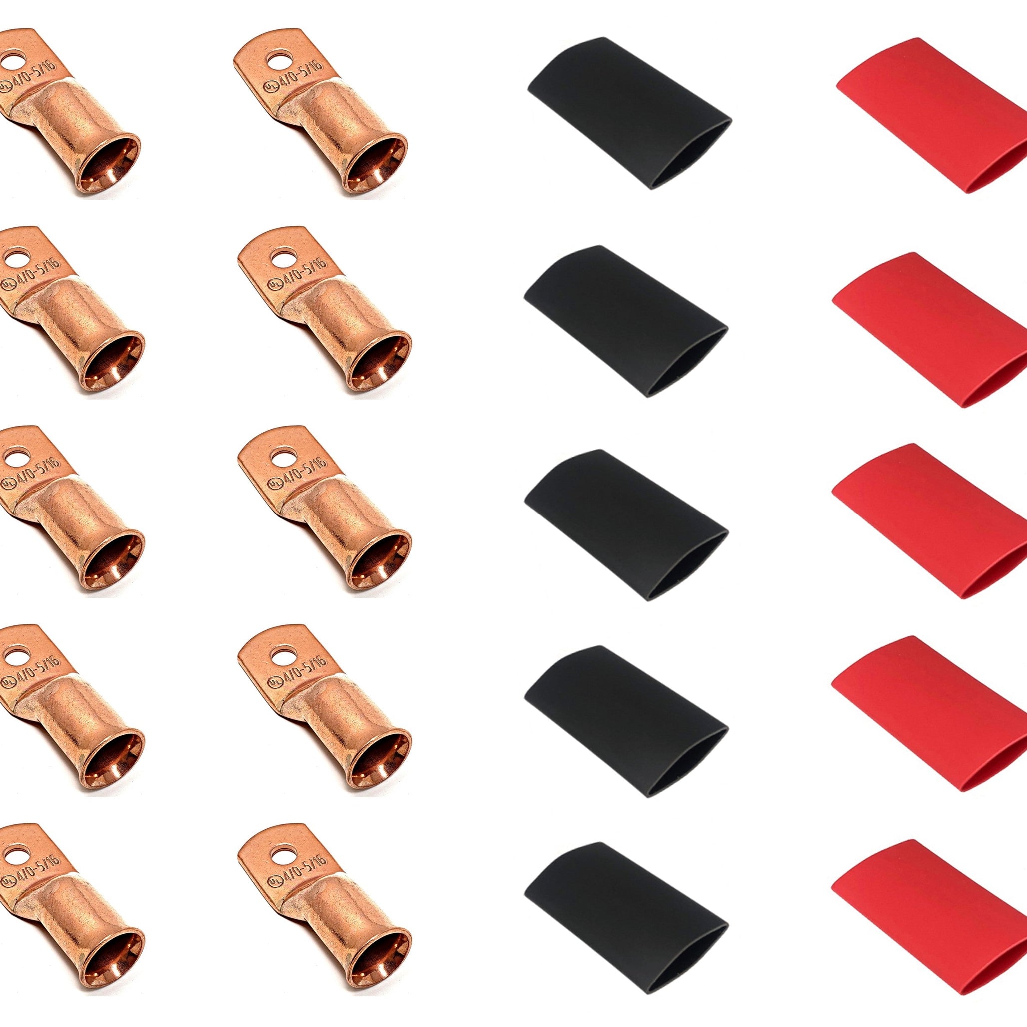 4/0 Gauge Cable Lugs with Heat Shrink Tubing Kit