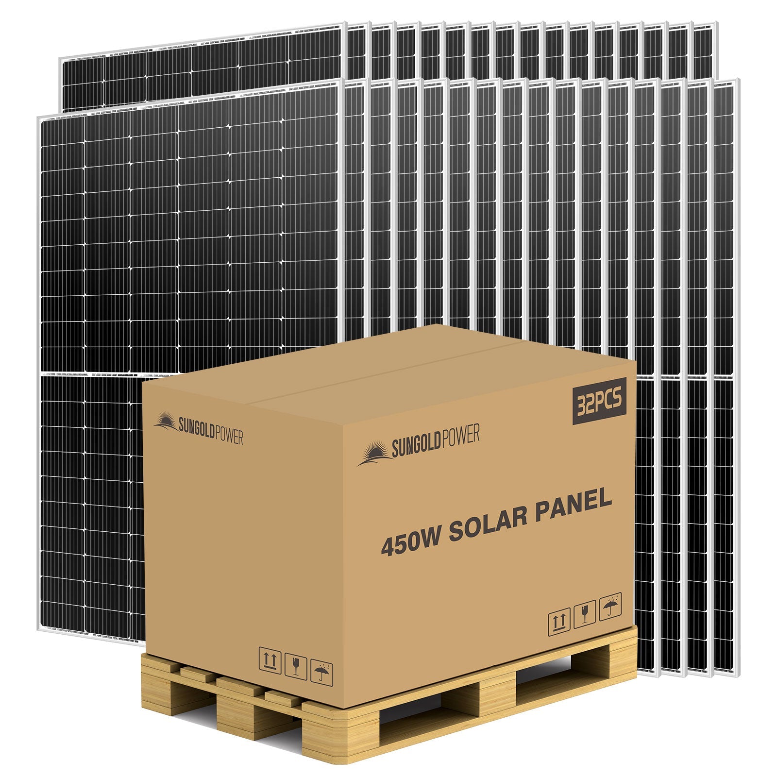 450W MONO PERC SOLAR PANEL FULL PALLET (32 PANELS) UL 61730 CEC Listed