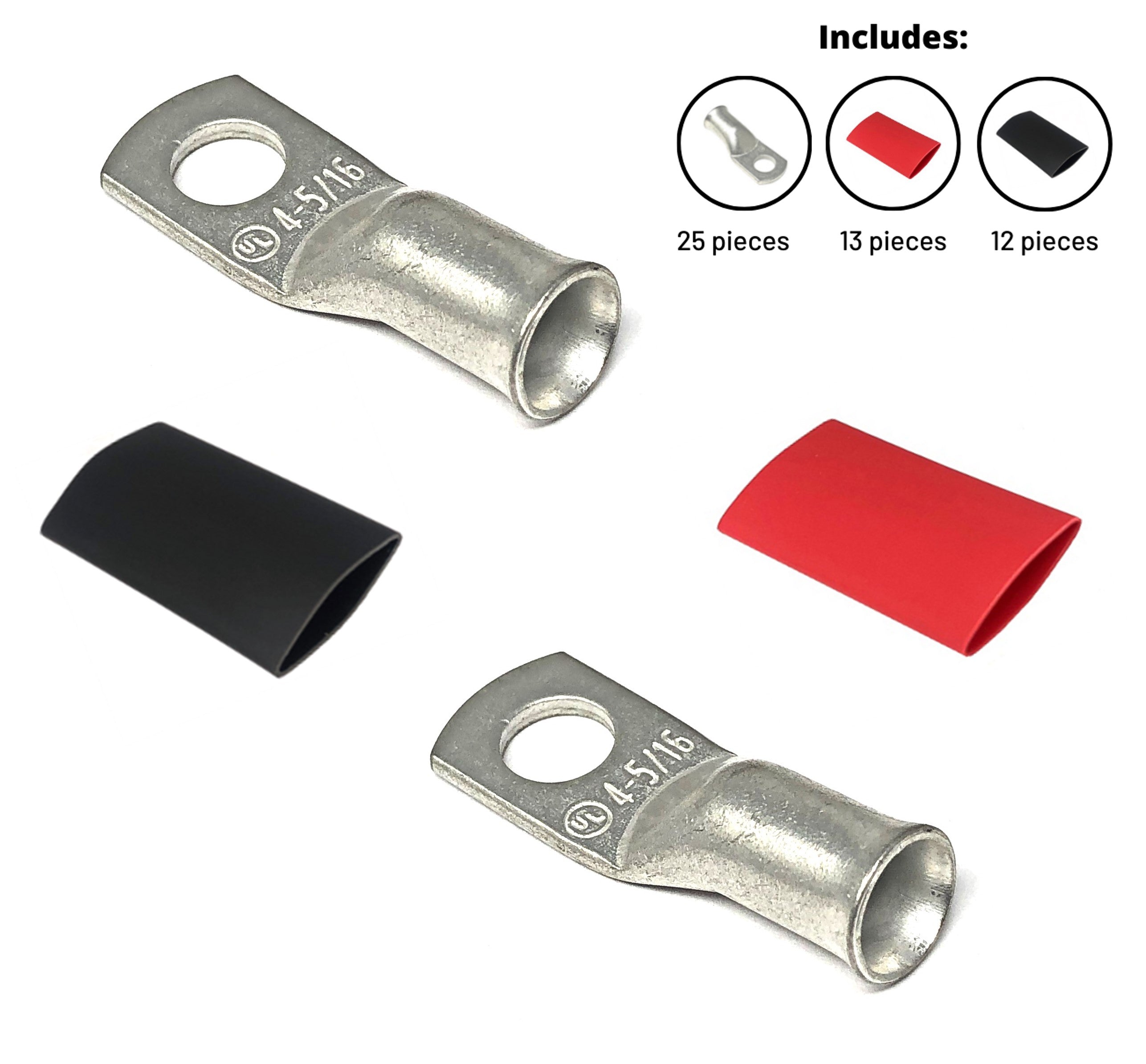 4 Gauge Cable Lugs with Heat Shrink Tubing Kit