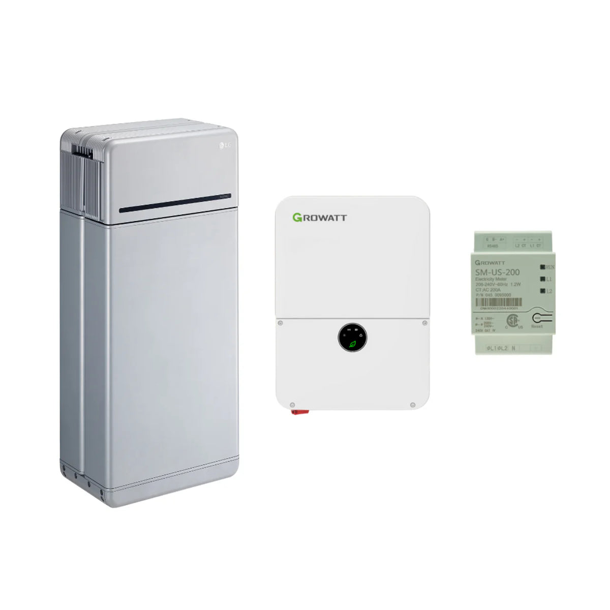 LG 16H Prime 16kWh High Voltage Battery Bundle with Growatt 7.6kW or 11.4kW Grid-Tie Inverter - Mercados Solar