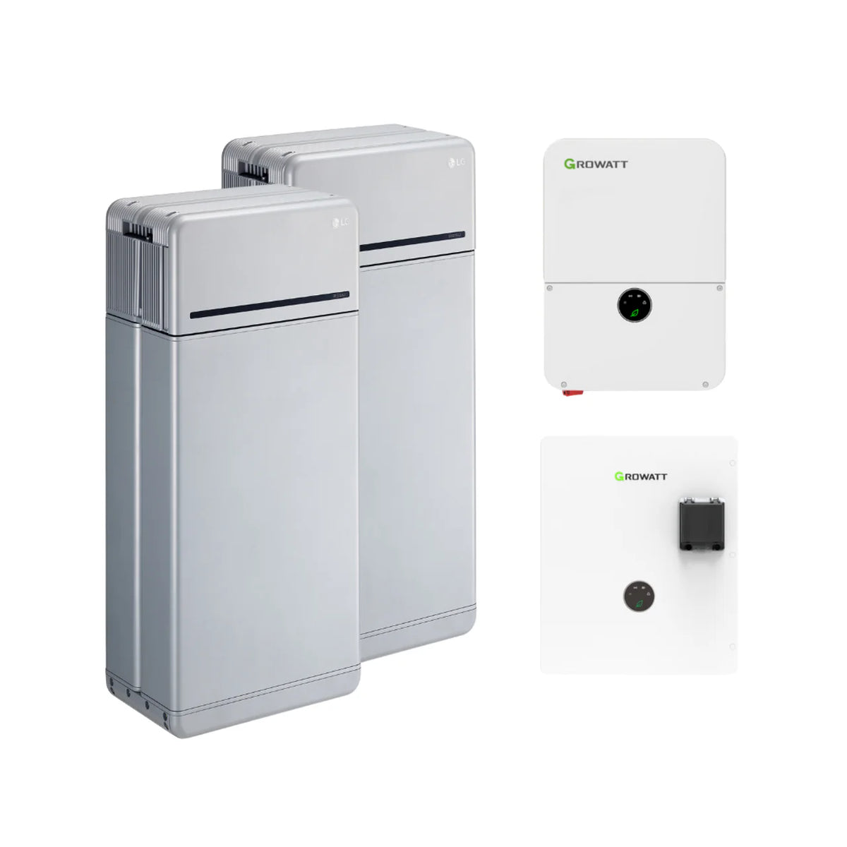 LG 16H Prime 16kWh High Voltage Battery Bundle with Growatt 7.6kW or 11.4kW Grid-Tie Inverter - Mercados Solar