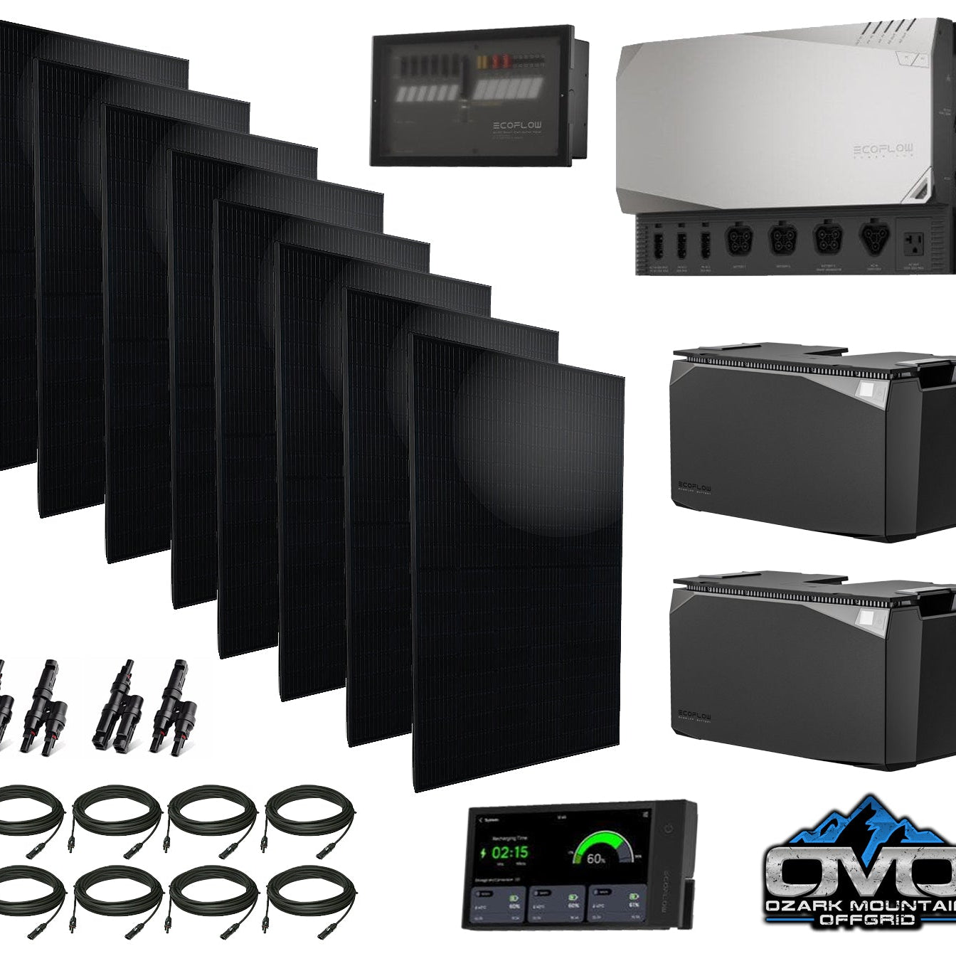 EcoFlow Power Kit 120V Output - 1x 3600 Watt Solar Generator / 10000wH Lithium Storage / 2600w Solar Complete Offgrid Kit