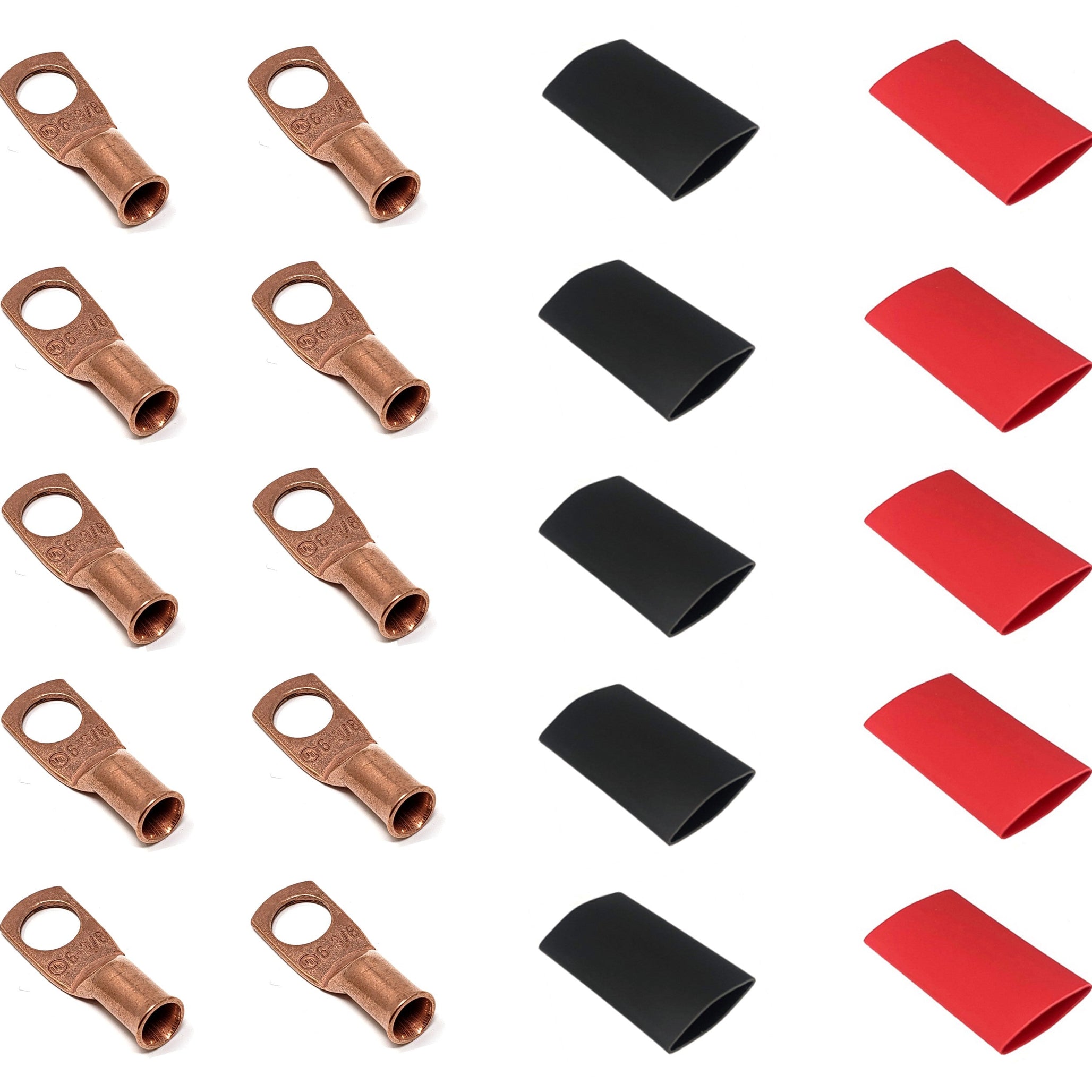 6 Gauge Cable Lugs with Heat Shrink Tubing Kit