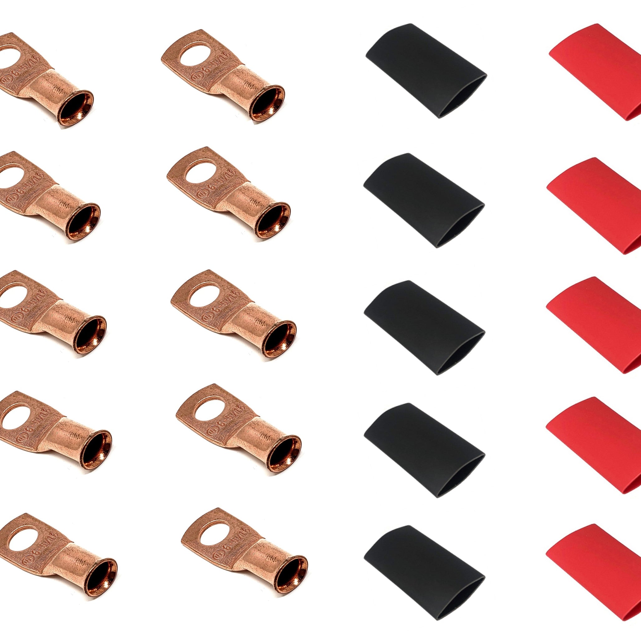6 Gauge Cable Lugs with Heat Shrink Tubing Kit