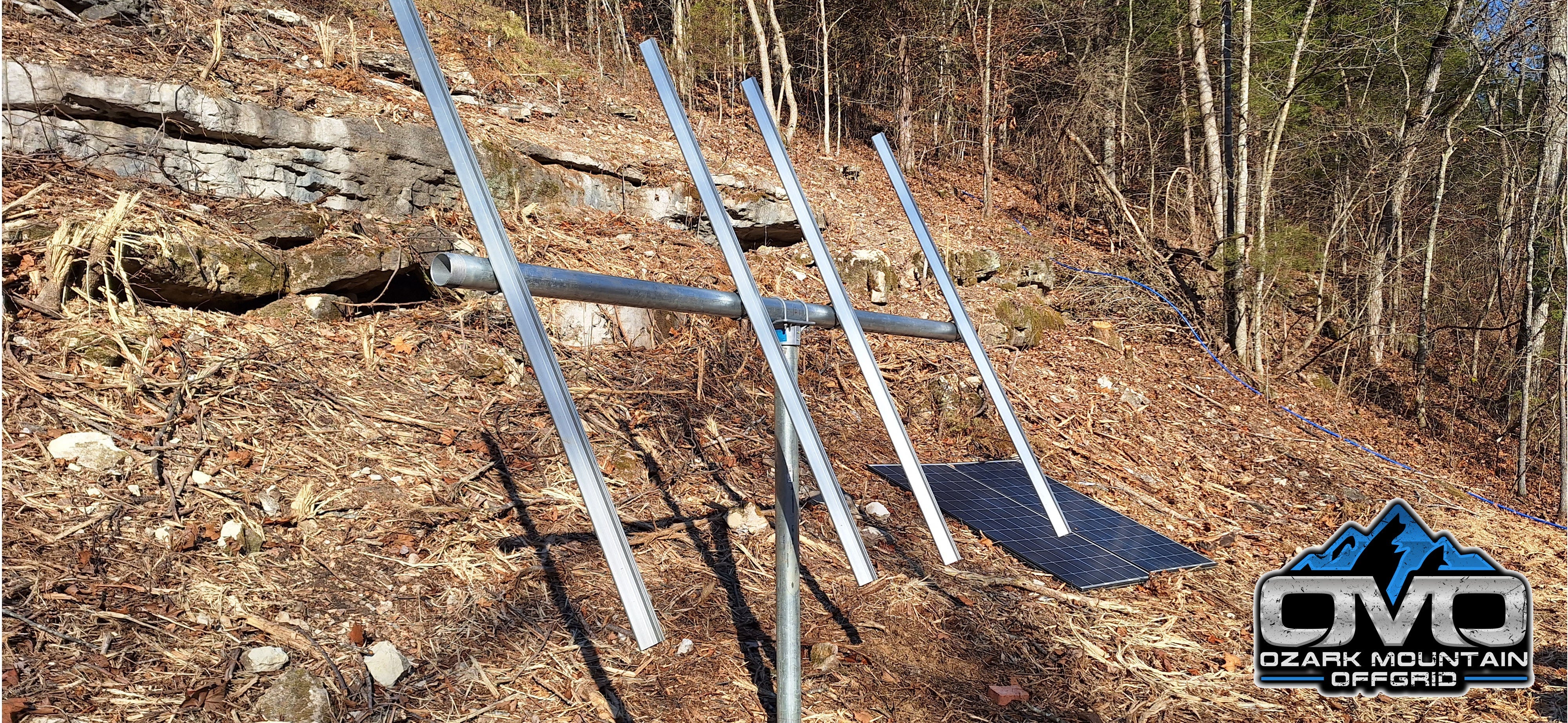 Adjustable Solar Panel 3" Pole Mount - 4x Solar Panels (Without Modules)