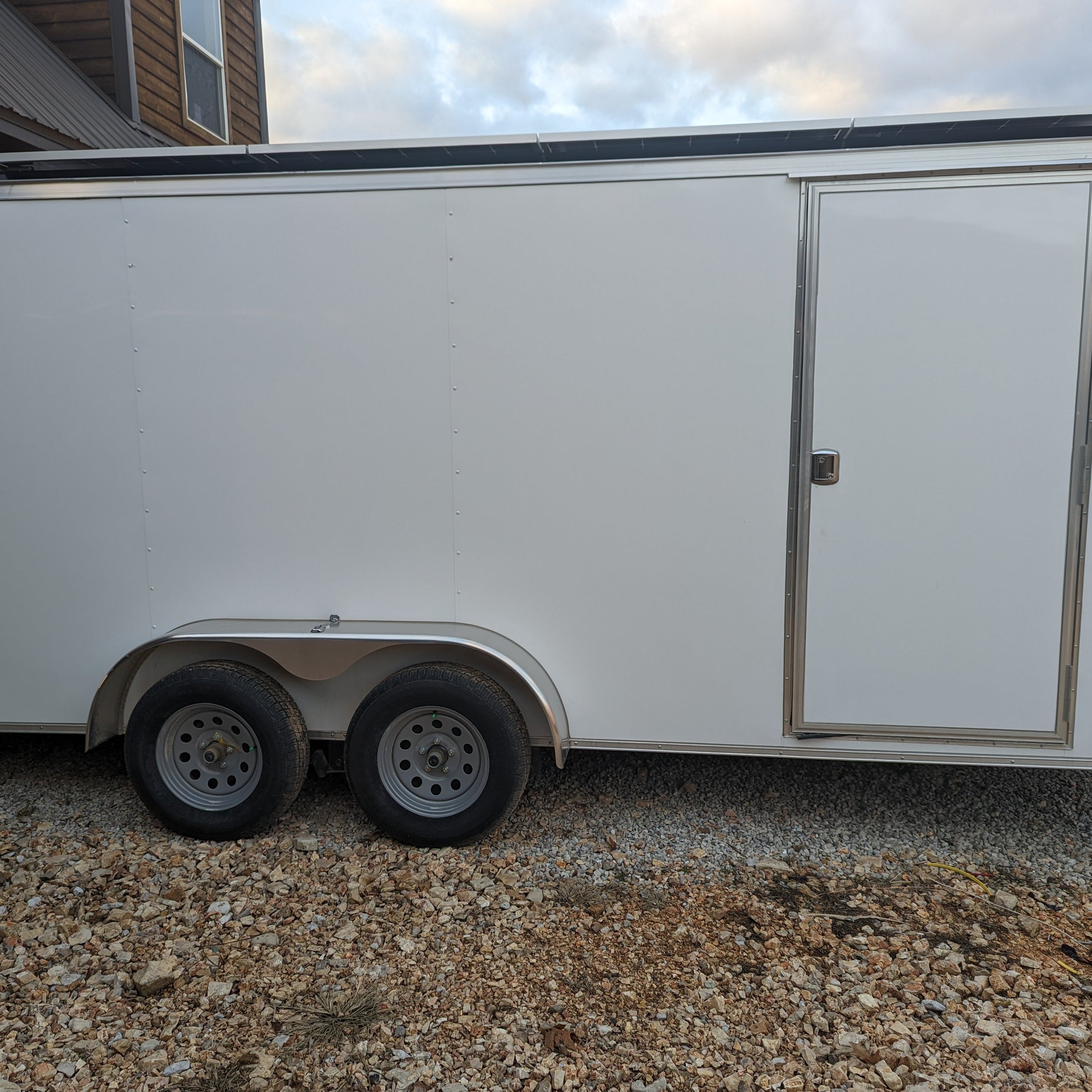 16' Expanded Model Enclosed SOLAR POWERED Offgrid Self-Sufficient Trailer - BASE MODEL w Expanded 10K Split Phase 120V/240V OMO E-Line Inverter + 10.24kWh OMO E-Line Lithium Battery
