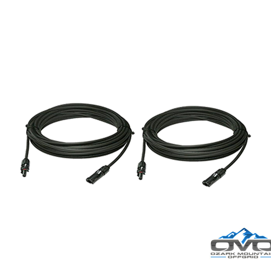 Solar Panel 10AWG MC4 Cables - 1 Pair - 50 Feet Black + 50 Feet Black