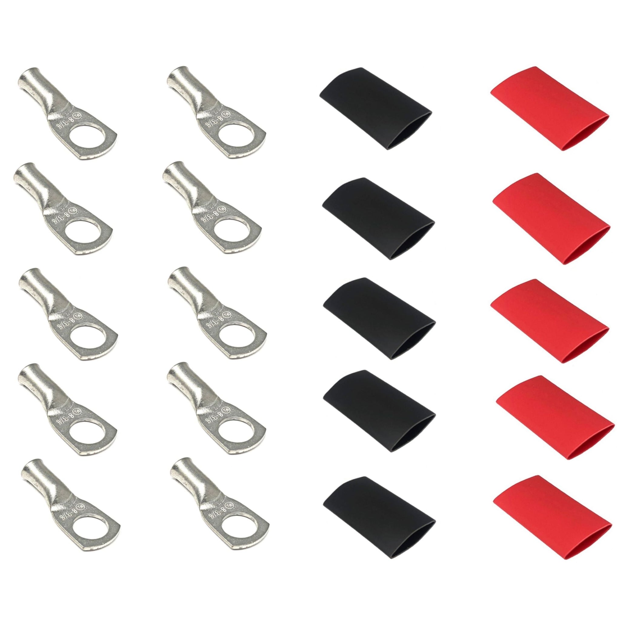 8 Gauge Cable Lugs with Heat Shrink Tubing Kit