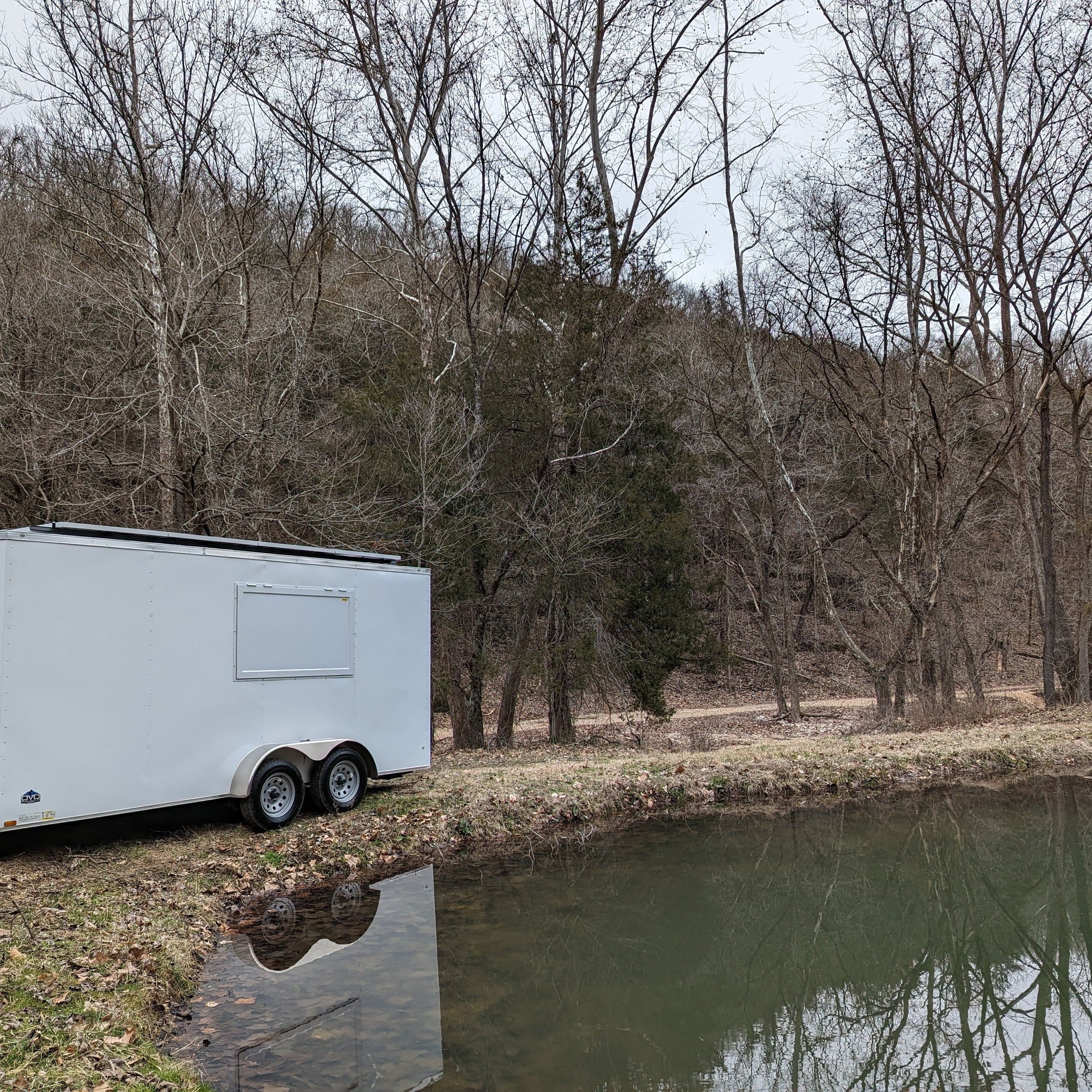 16' Enclosed SOLAR POWERED Offgrid Self-Sufficient Trailer - Concession Window Expanded Solar Array / Expanded Lithium battery bank - MOBILE STOREFRONT VERSION