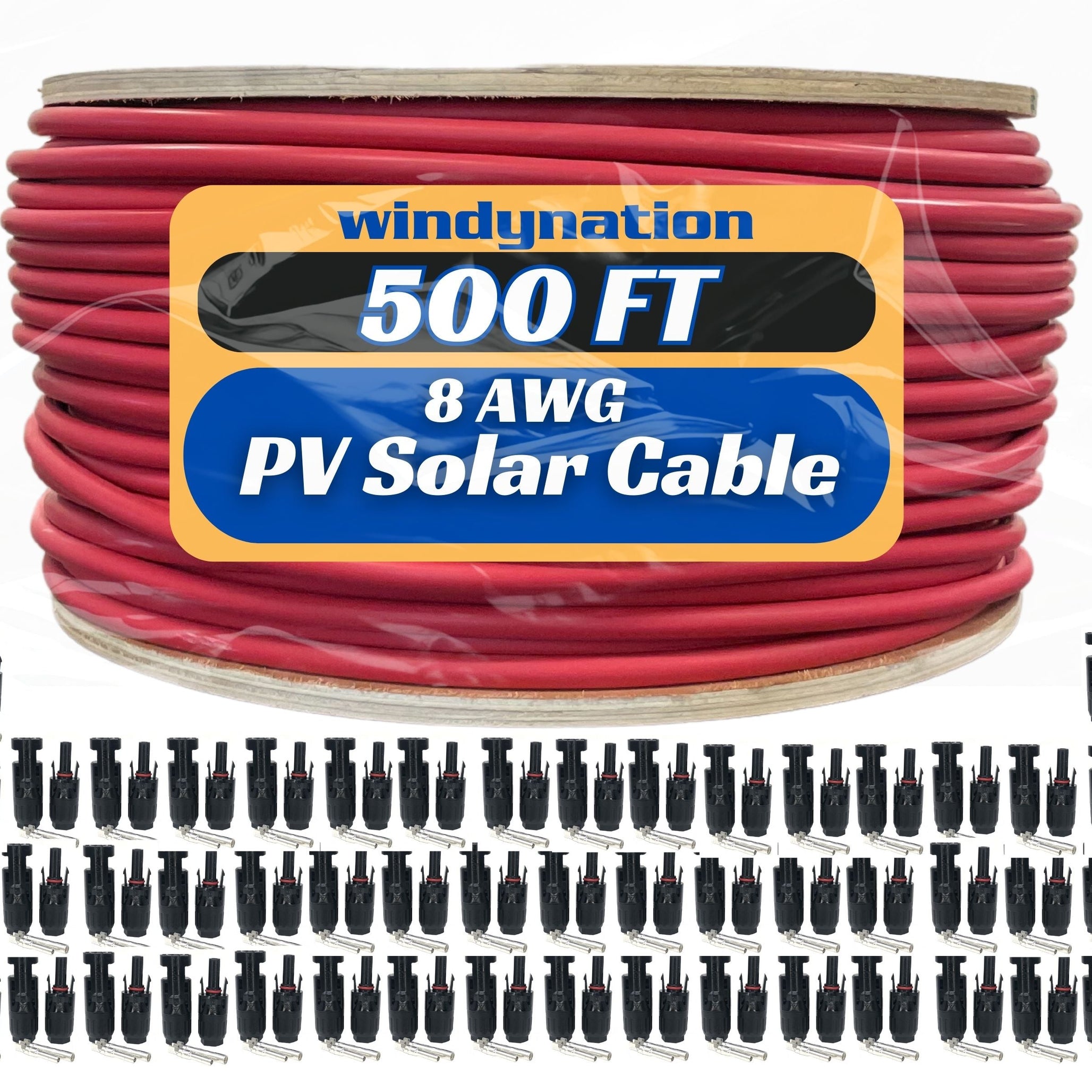 500 Foot Spool 8 Gauge 8 AWG Solar Panel Extension Cable Wire Black or Red Pure Copper