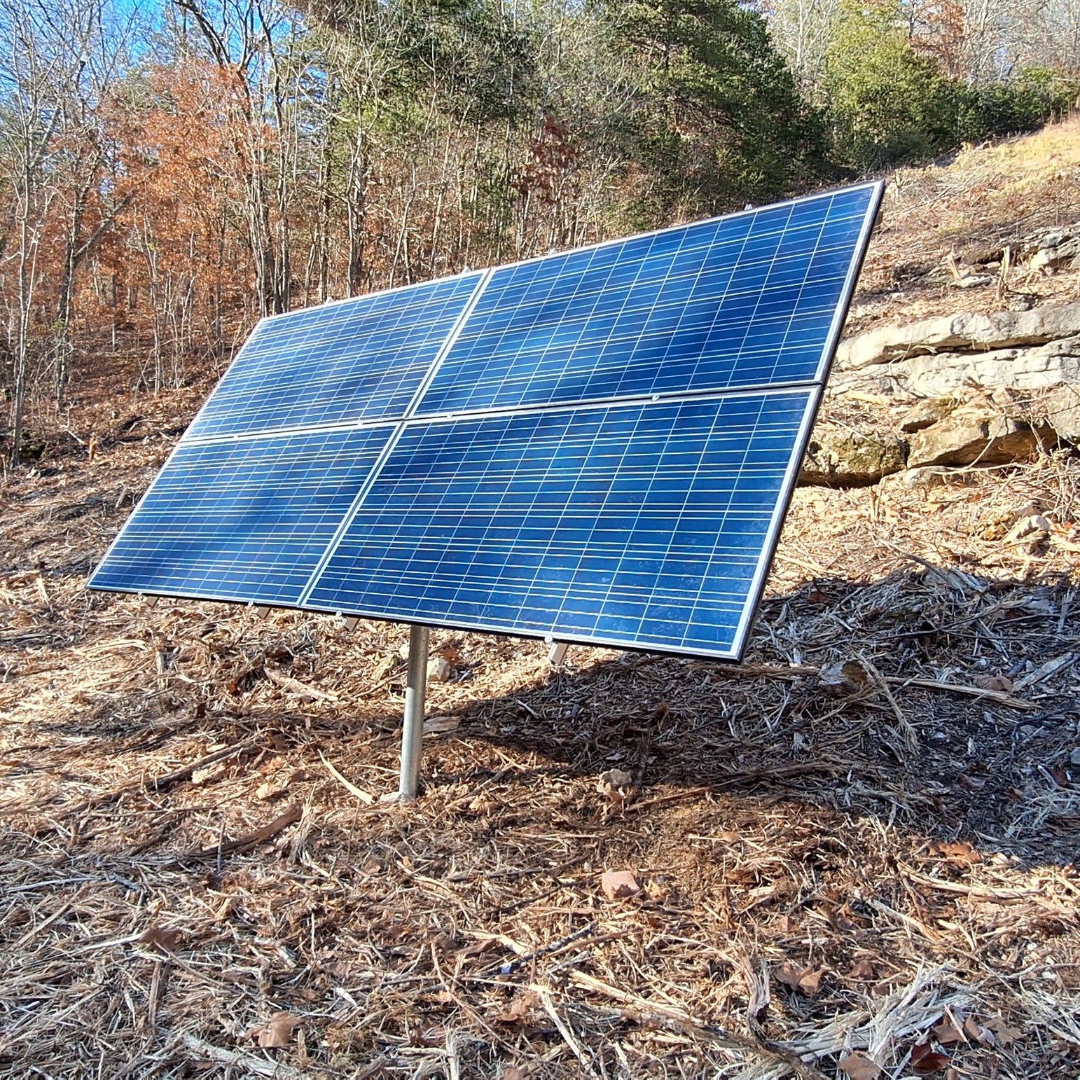 Adjustable Solar Panel 3" Pole Mount - 4x Solar Panels (With Modules) 1440 Watt Array