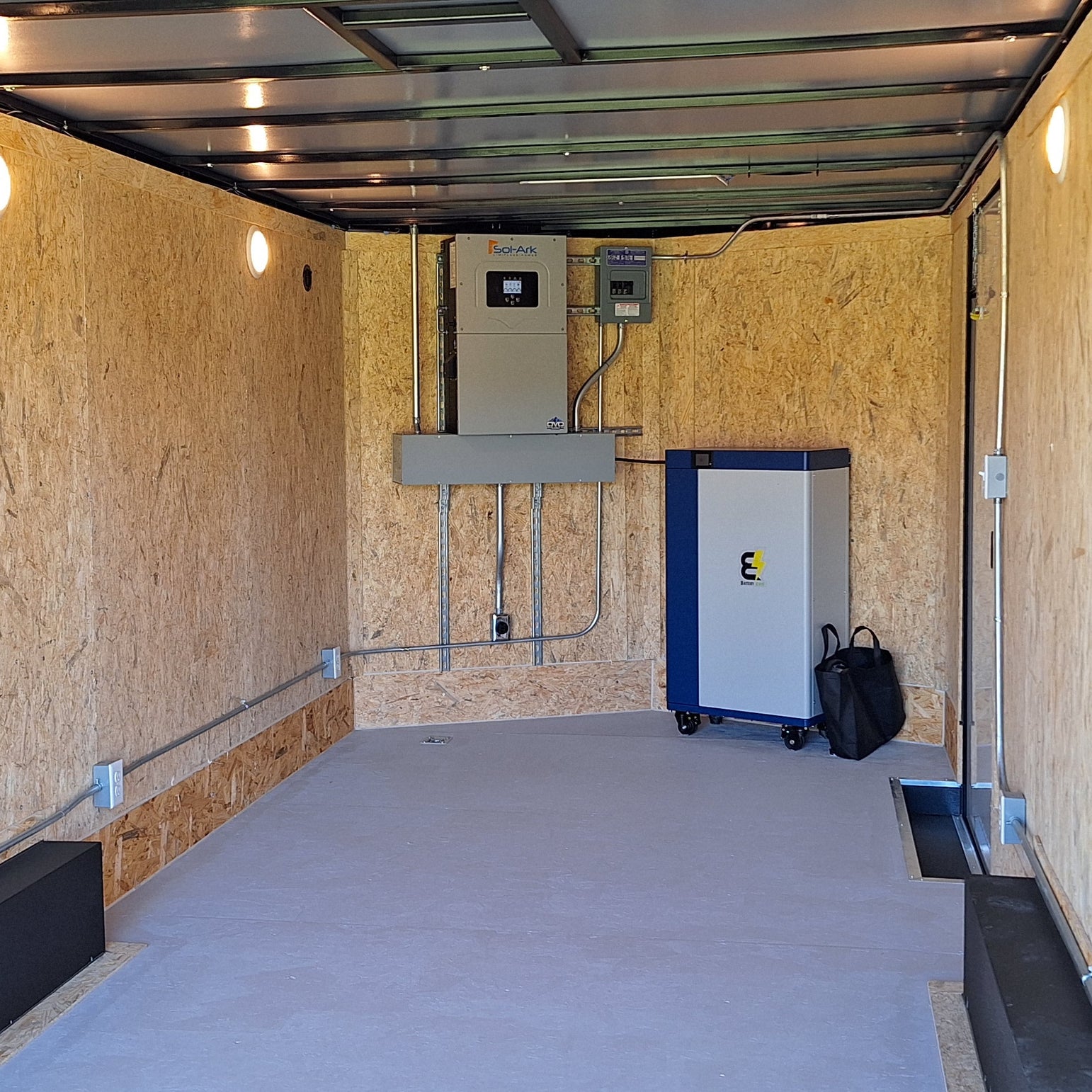 36' Enclosed SOLAR POWERED Offgrid Self-Sufficient Trailer - SOL-ARK 15K with OMO 32K Freedom Lithium Battery