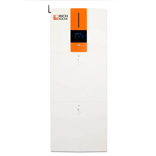 Rich Solar All-in-One Inverter/Battery Energy Storage System | 120VAC Output | 250VDC PV Input | 5.12kWh LiFePO4 51.2V 100Ah Battery Capacity