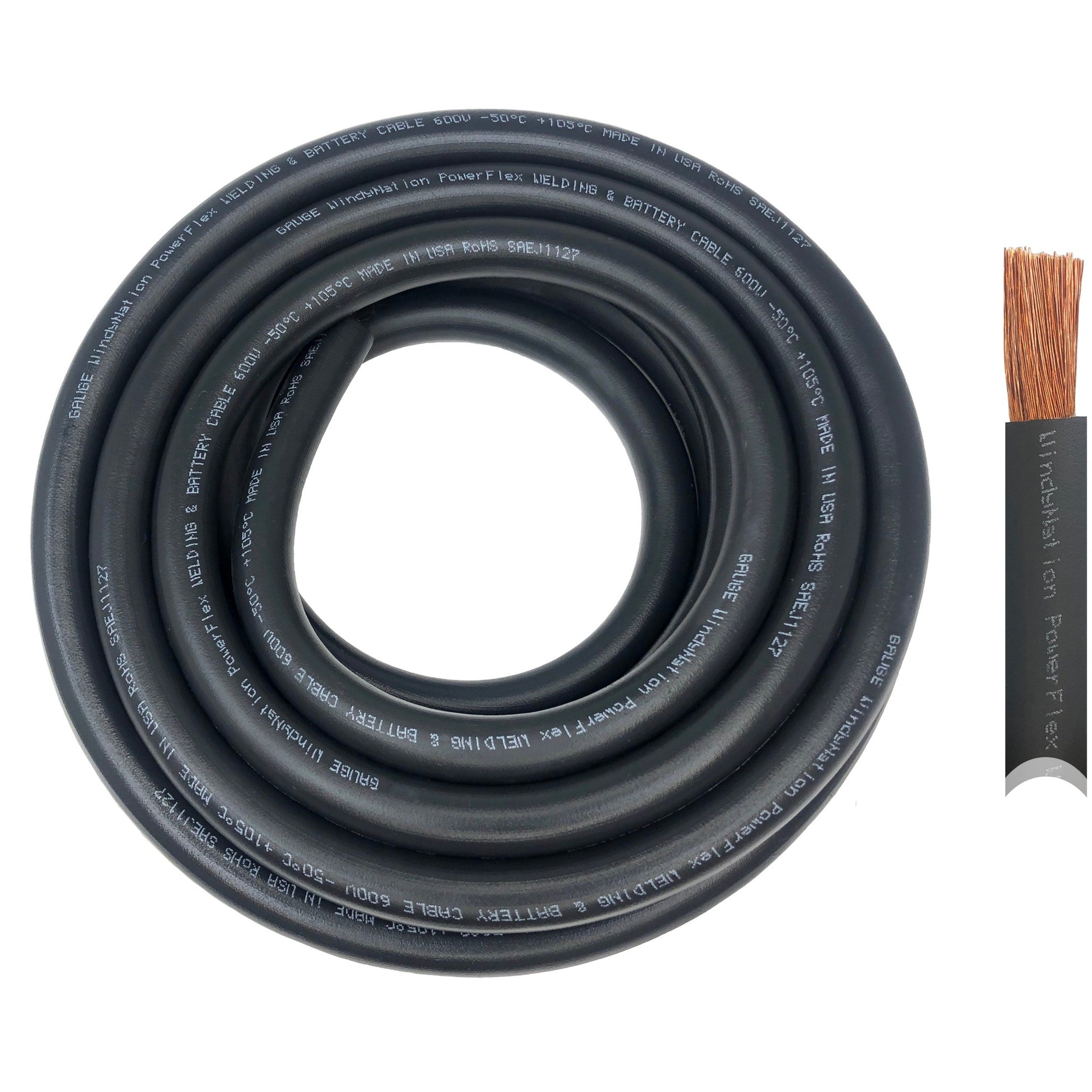 1/0 Gauge Pure Copper Ultra Flexible Welding & Battery Cable