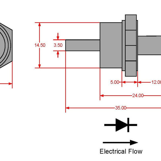 40-Amp or 75-Amp 600 Volt Stud Blocking Diode