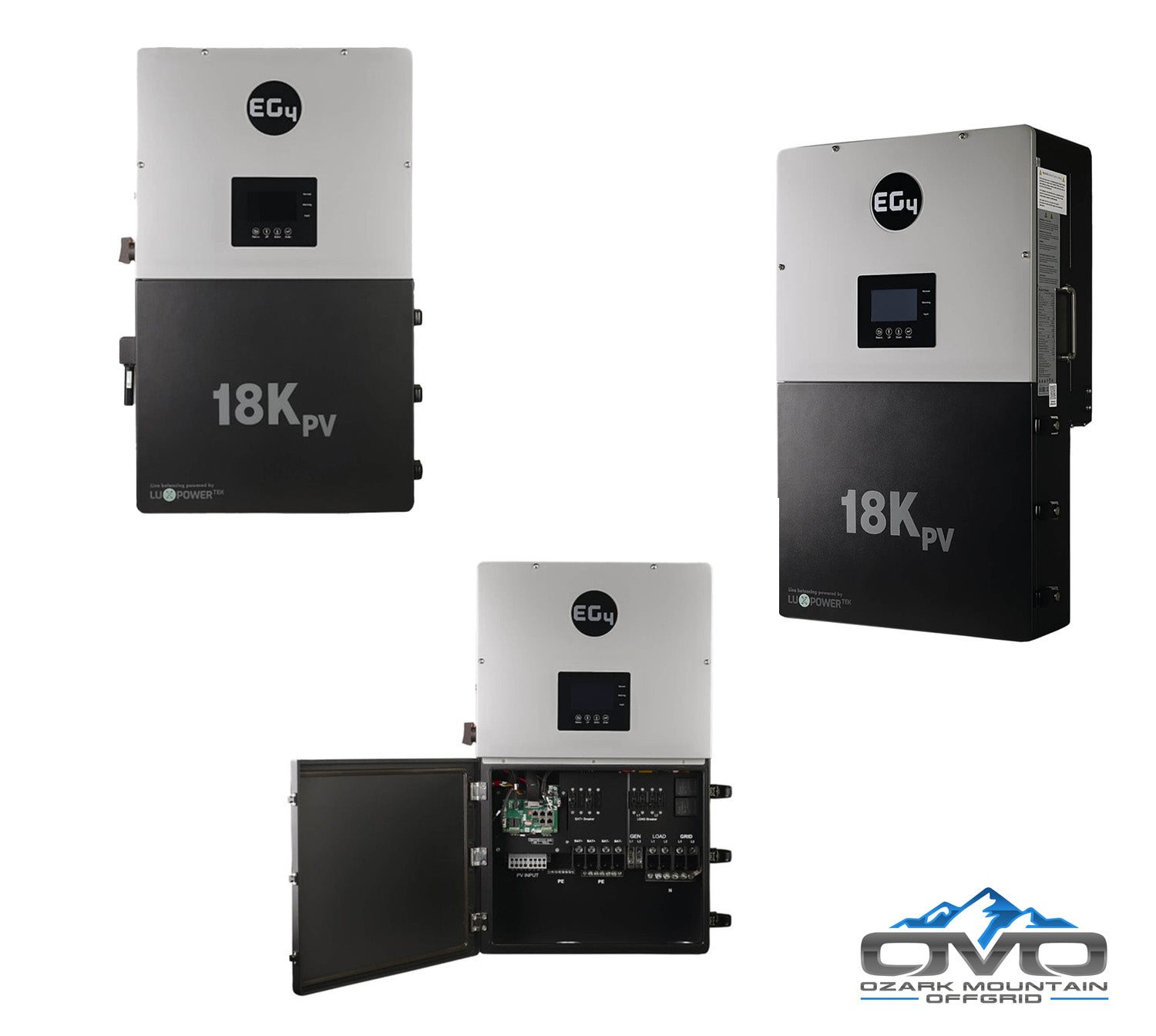 30KW Complete Offgrid Solar Kit + EG4 18kPV + 2x 14.3KW 48V EG4 Lithium Indoor Wall Battery + 30.8KW Solar with Ground Mount and Wiring