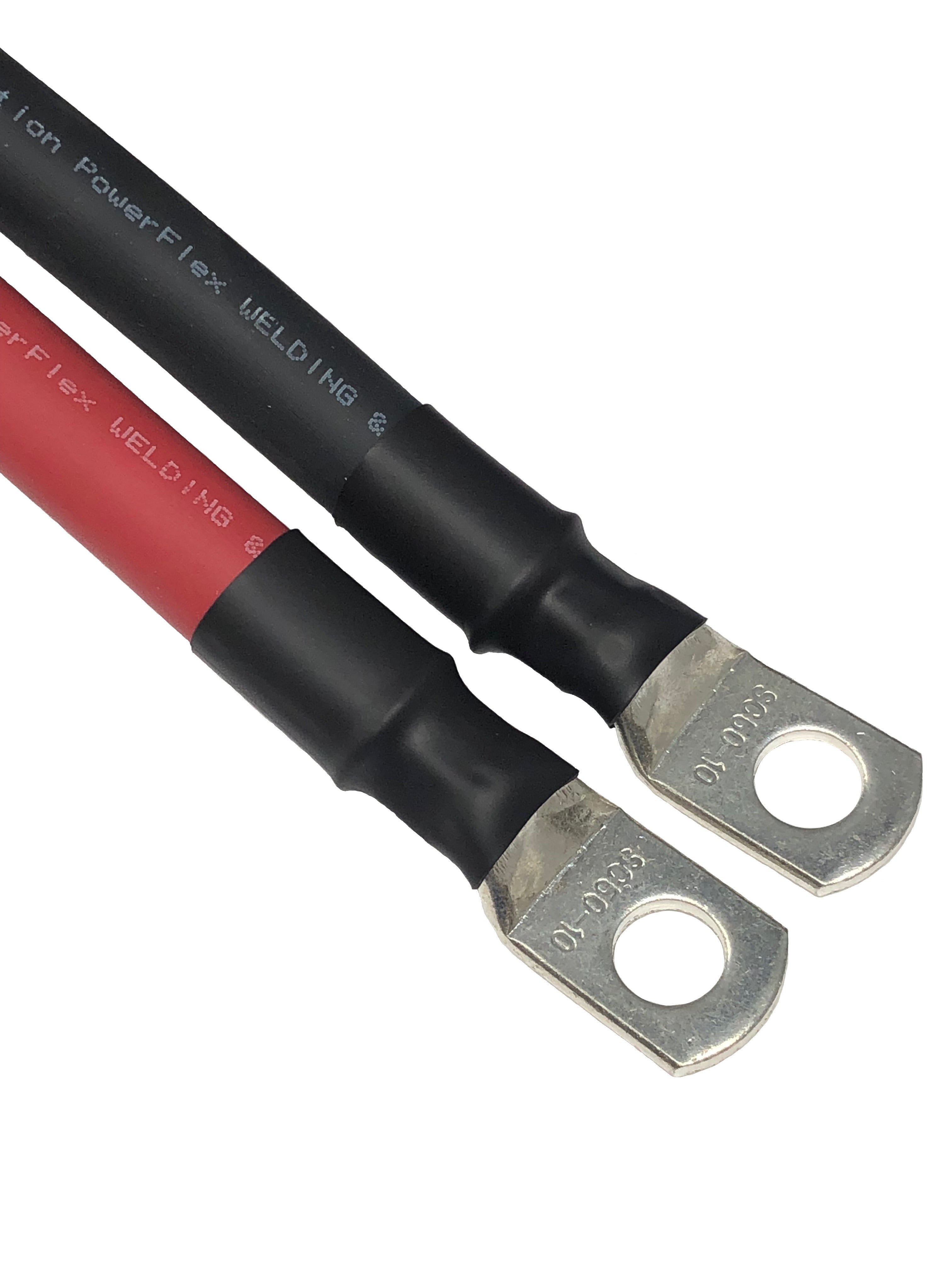 4/0 Gauge (AWG) Single Red Pure Copper Battery Cable Wire with Lug Connector Ring Terminals