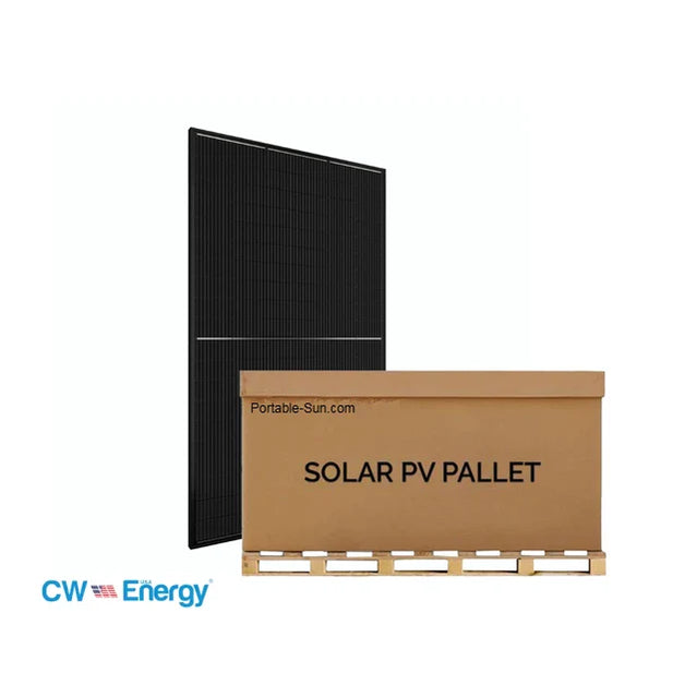 CW Energy 410W Bifacial Solar Panel (Black) | Up to 530W with Bifacial Gain | Full Pallet (35)
