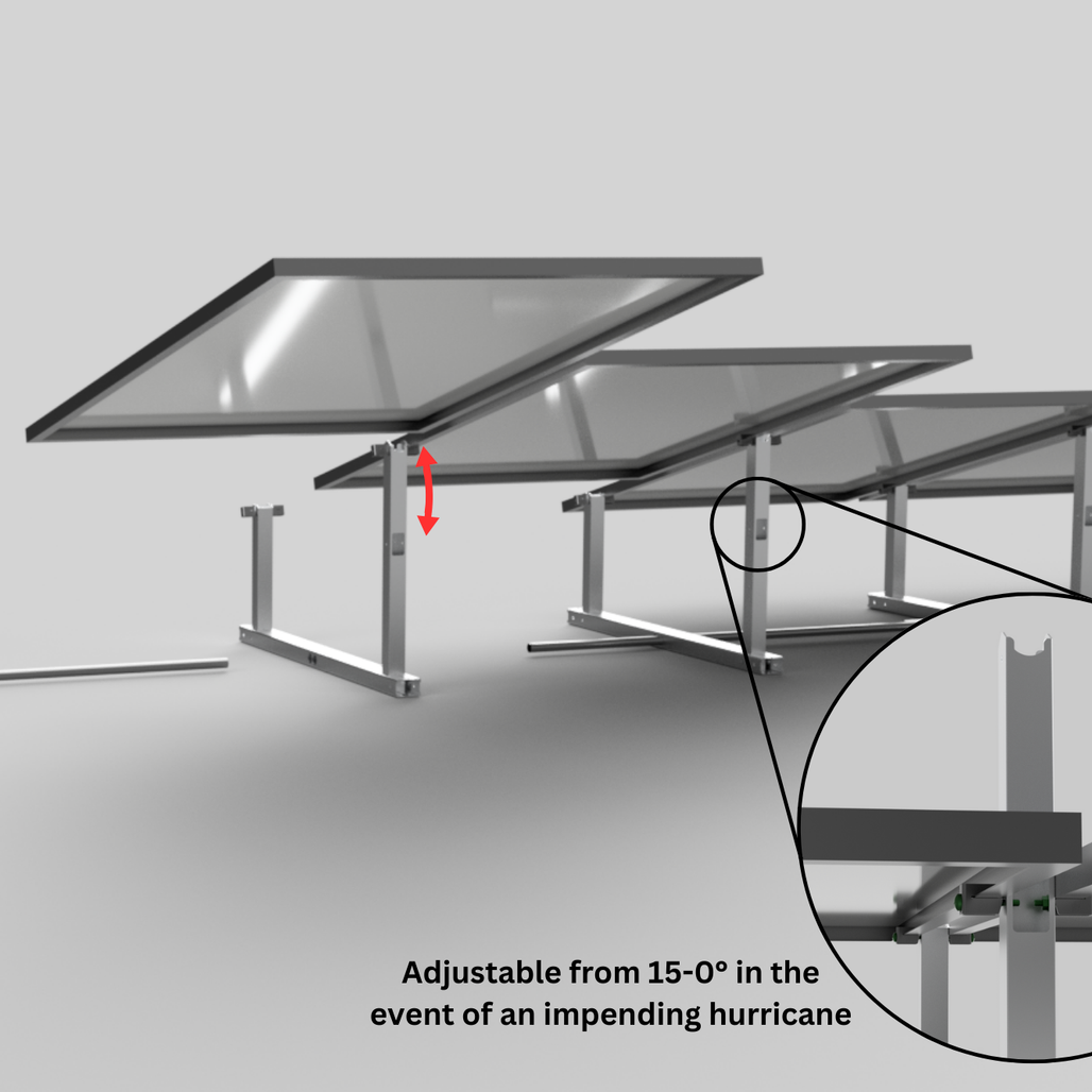 IntegraRack IR-15 Solar Panel Ground Mount | 15 Degree Angle | Aircraft Grade Aluminum