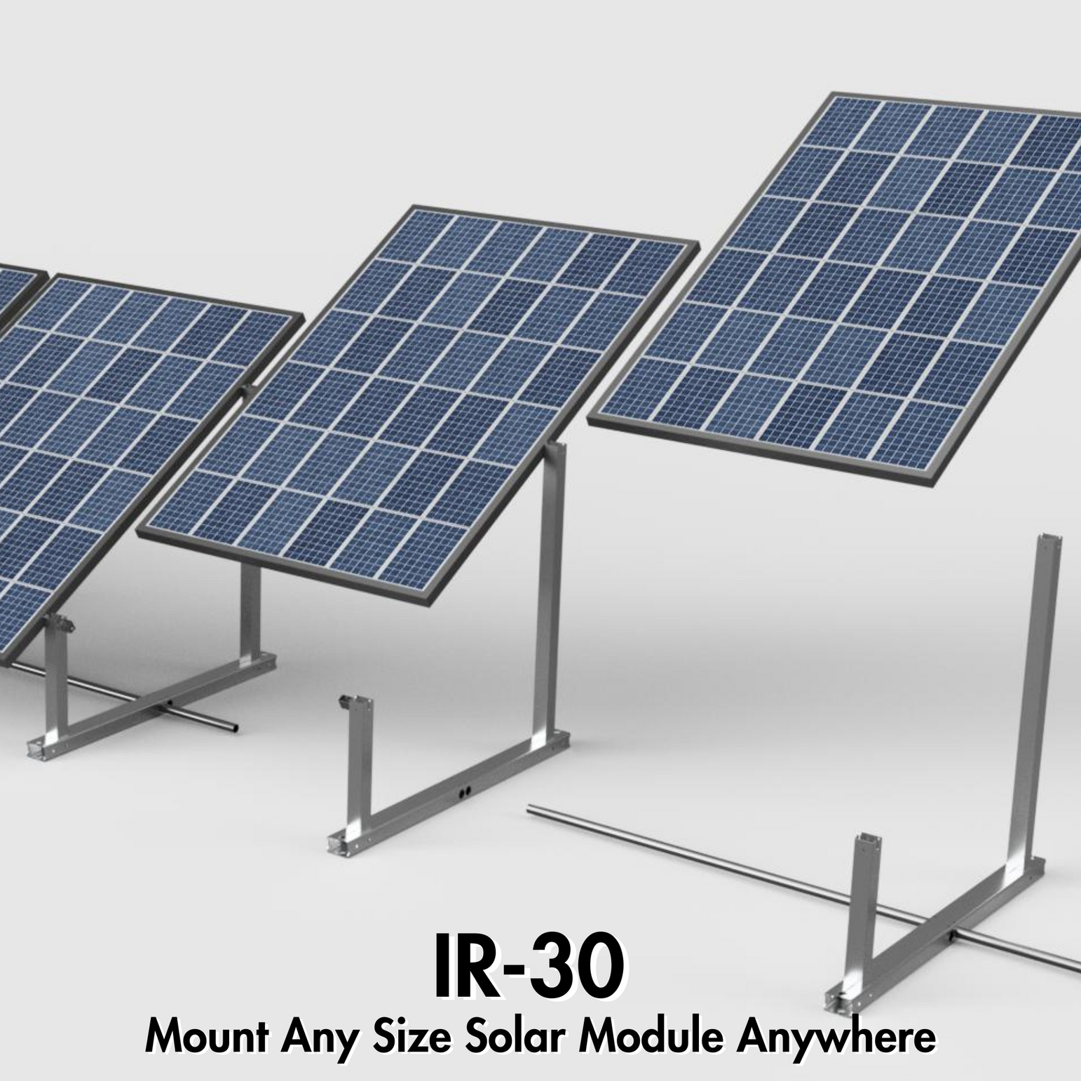 IntegraRack IR-30 Solar Panel Ground Mount | 30 Degree Angle | Aircraft Grade Aluminum