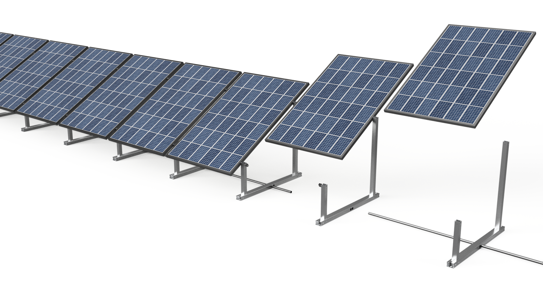 IntegraRack IR-30 Solar Panel Ground Mount | 30 Degree Angle | Aircraft Grade Aluminum