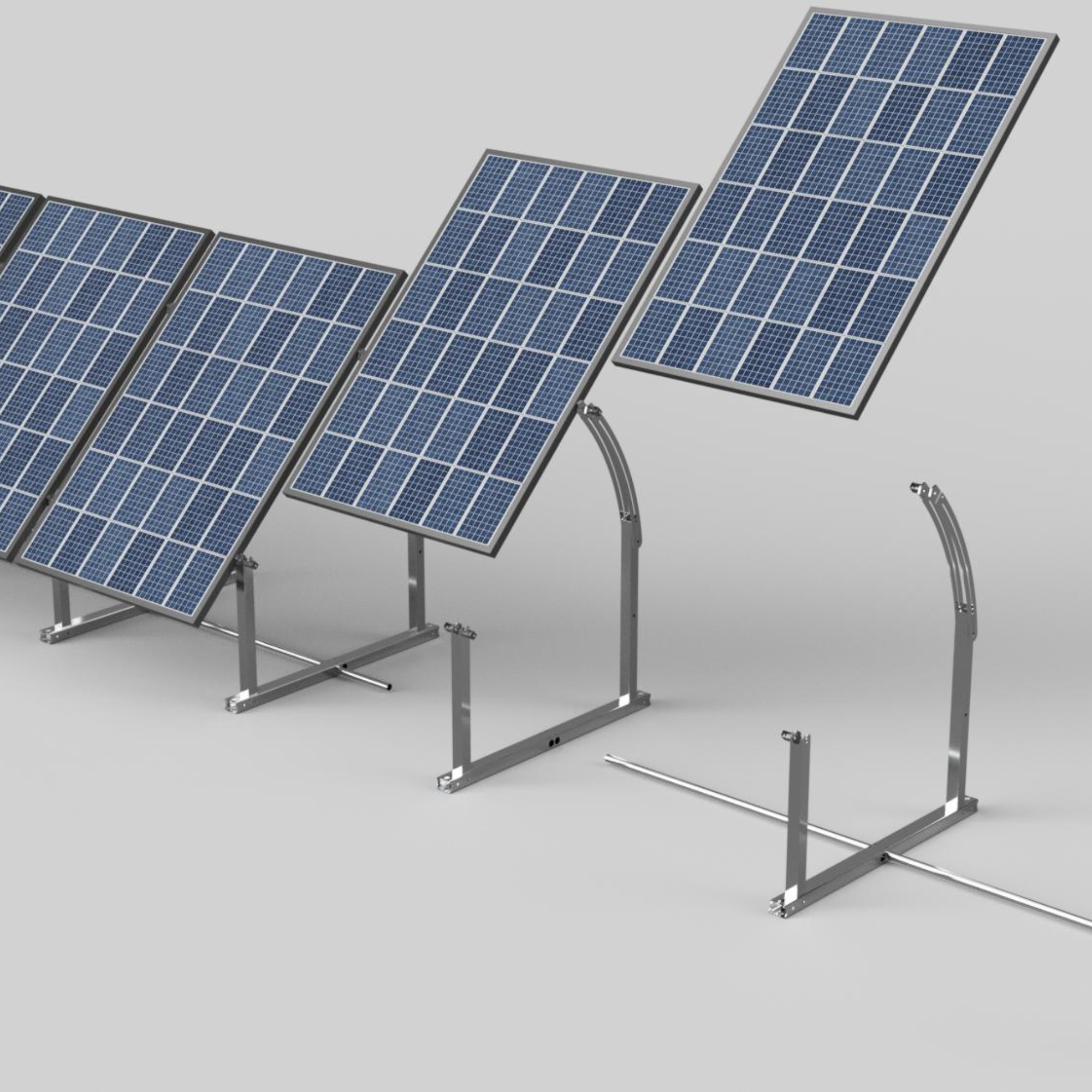 IntegraRack IR-45ASA Solar Panel Ground Mount | 15-45 Degree Adjustable Angle | Aircraft Grade Aluminum