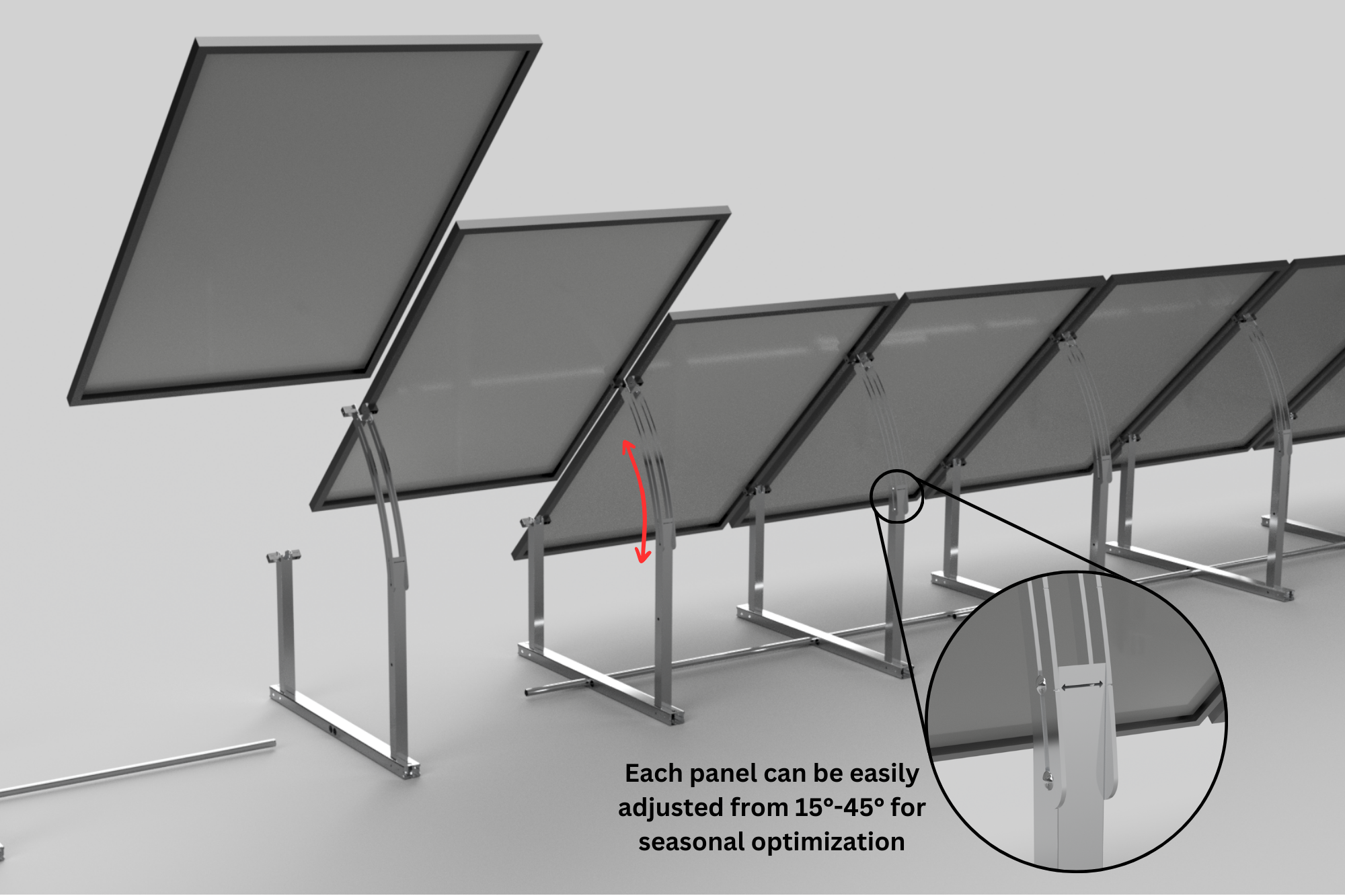 IntegraRack IR-45ASA Solar Panel Ground Mount | 15-45 Degree Adjustable Angle | Aircraft Grade Aluminum