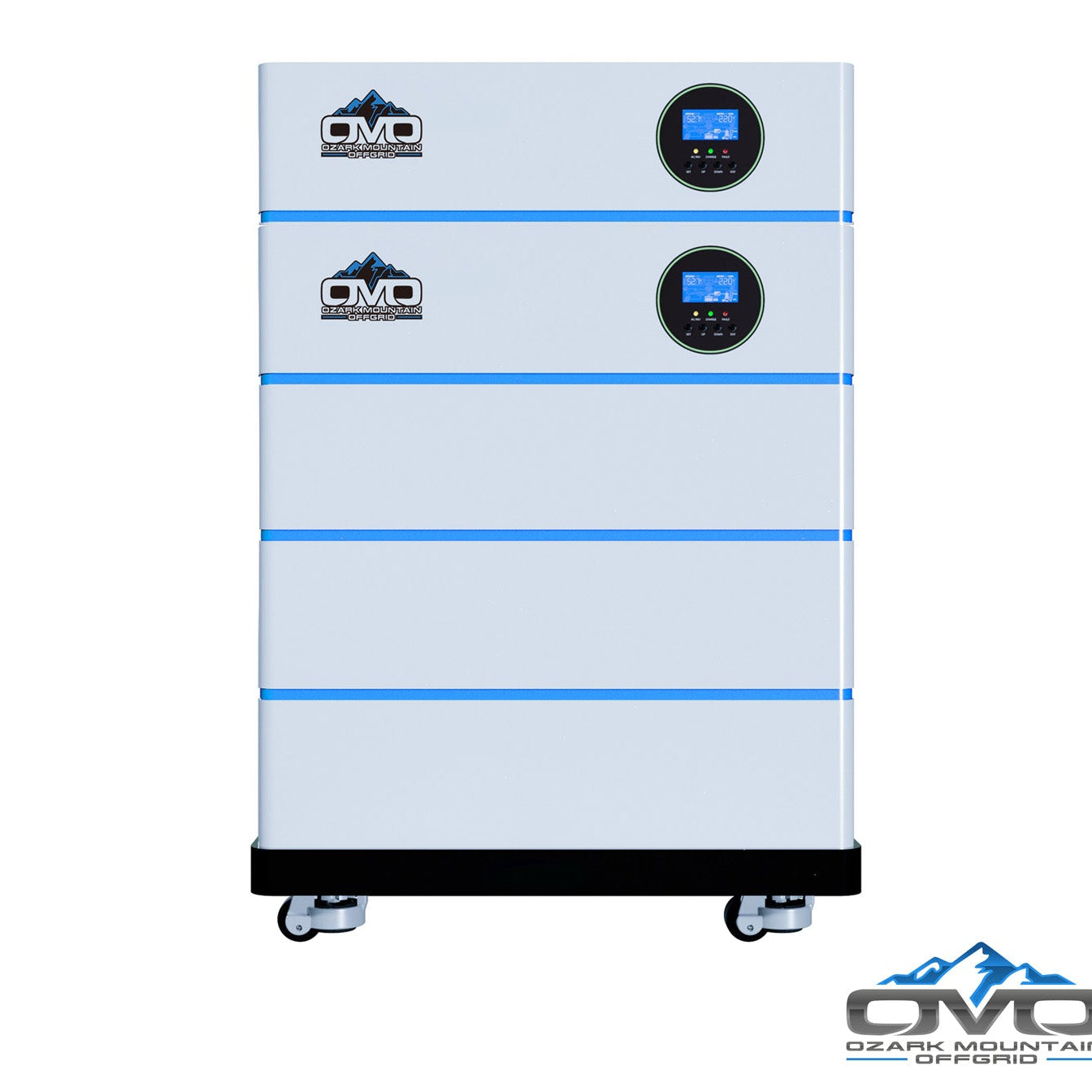 OMO All-In-One Customizable Stacking Inverter/Battery System 120/240 11000W Total Inverter Output + 15.36KW Lithium Battery